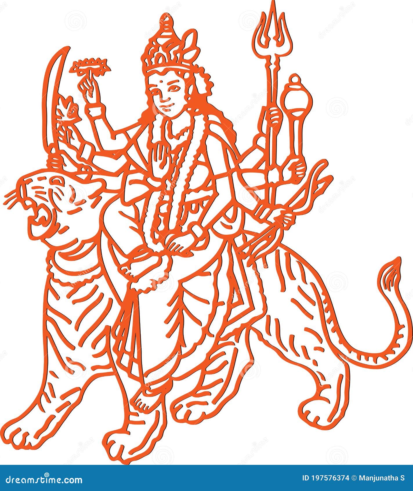 Home :: Spiritual :: Idols :: CHURU SILVERWARE Handicraft White Metal Durga  Maa Idol Durga maa murti for Home Temple & Decor