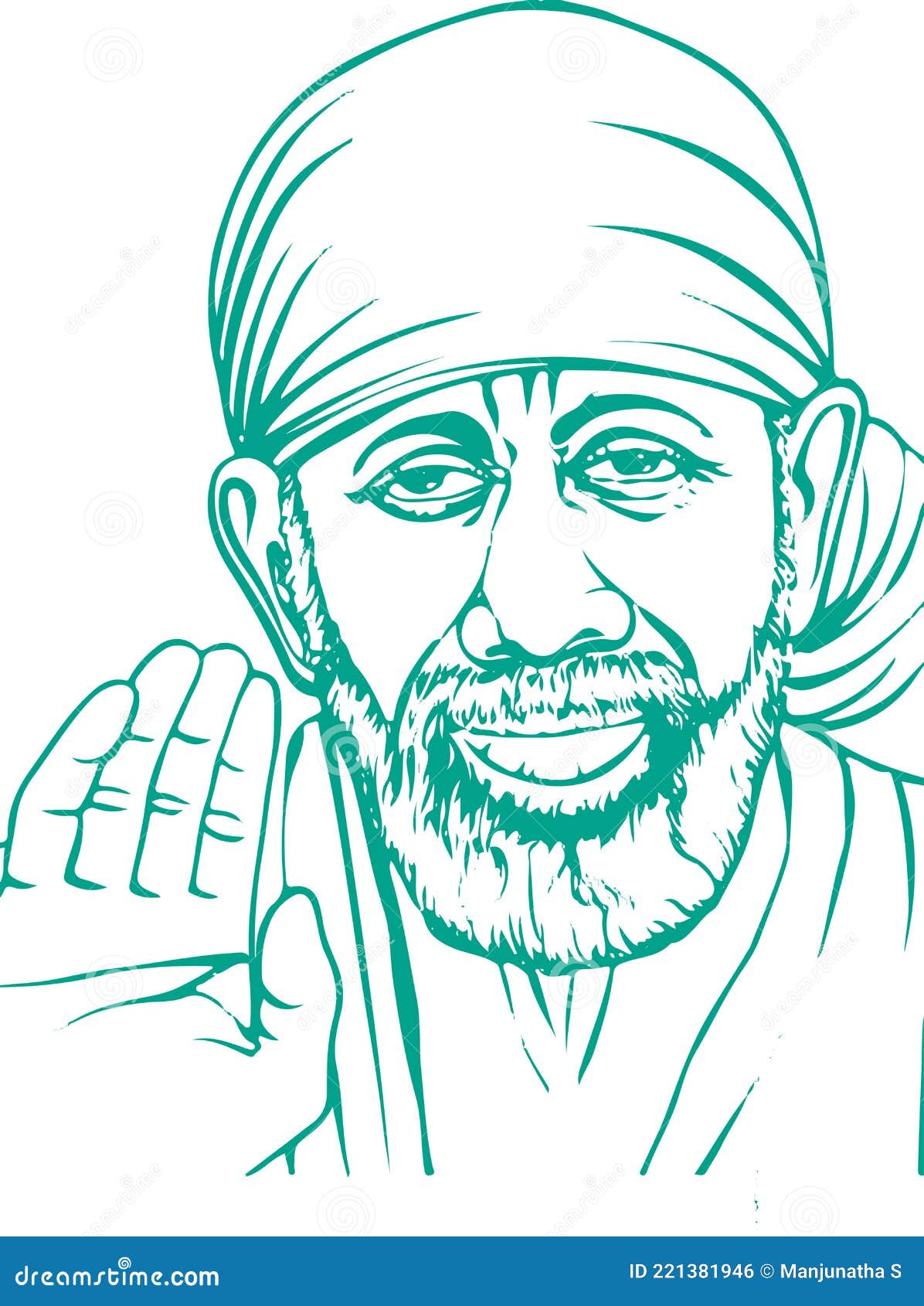 Shirdi Sai Baba Sketch | Doodle Art Drawing
