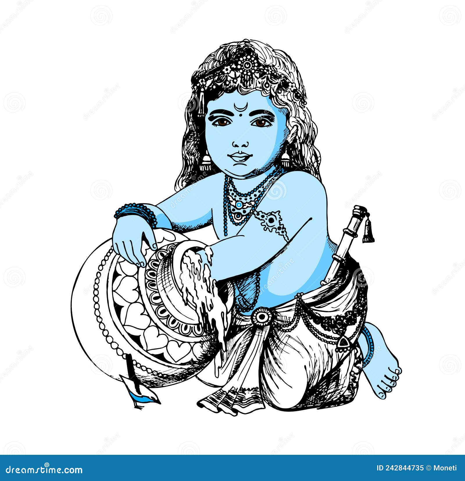 Krishna Drawing by Khushi Shah - Pixels