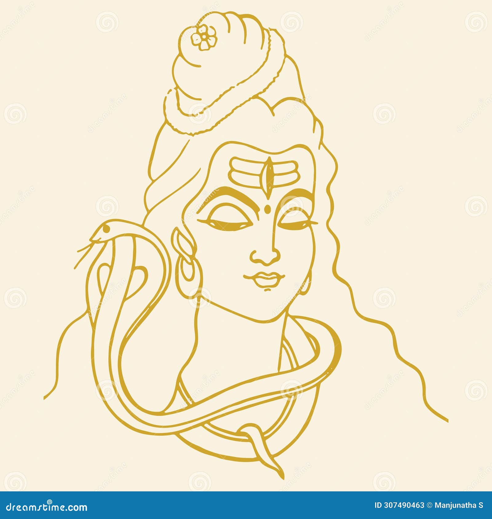 sketch of lord shiva  s outline editable 