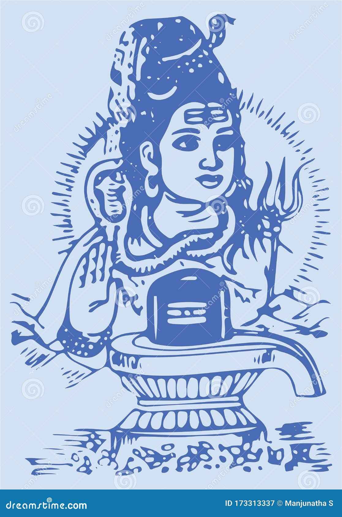 Drawing or Sketch of Lord Shiva and in Front Shivlinga. Shivratri ...