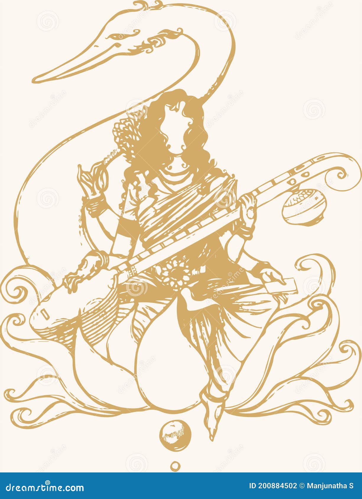 Goddess Saraswati Artist chetanadvirkar digitalart art drawing  illustration artist artwork digitaldrawing  Instagram