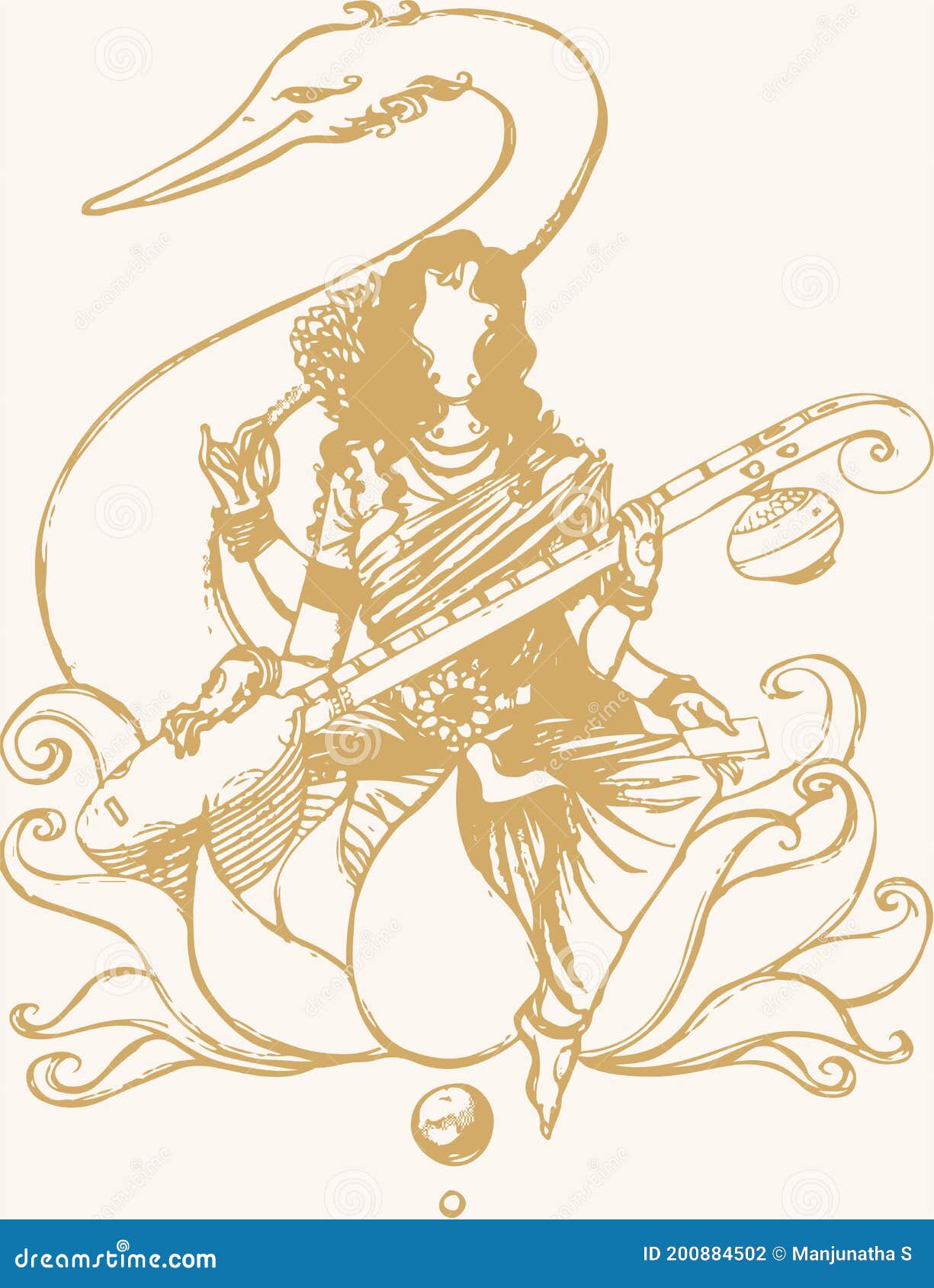 Goddess Saraswati Stock Illustrations  1965 Goddess Saraswati Stock  Illustrations Vectors  Clipart  Dreamstime