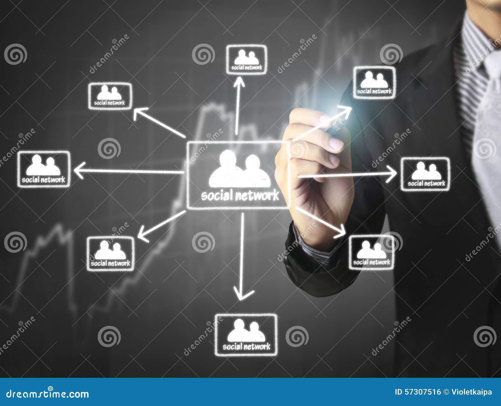 Drawing Social Network Structure Stock Illustration Illustration of