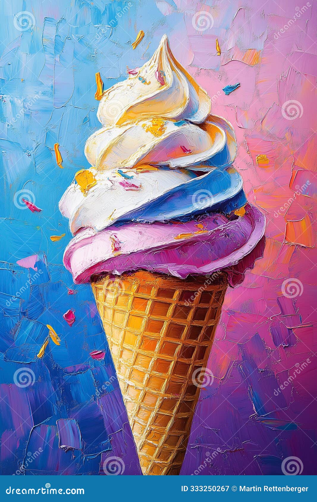 Drawing of a soft ice cone stock illustration. Illustration of painting ...