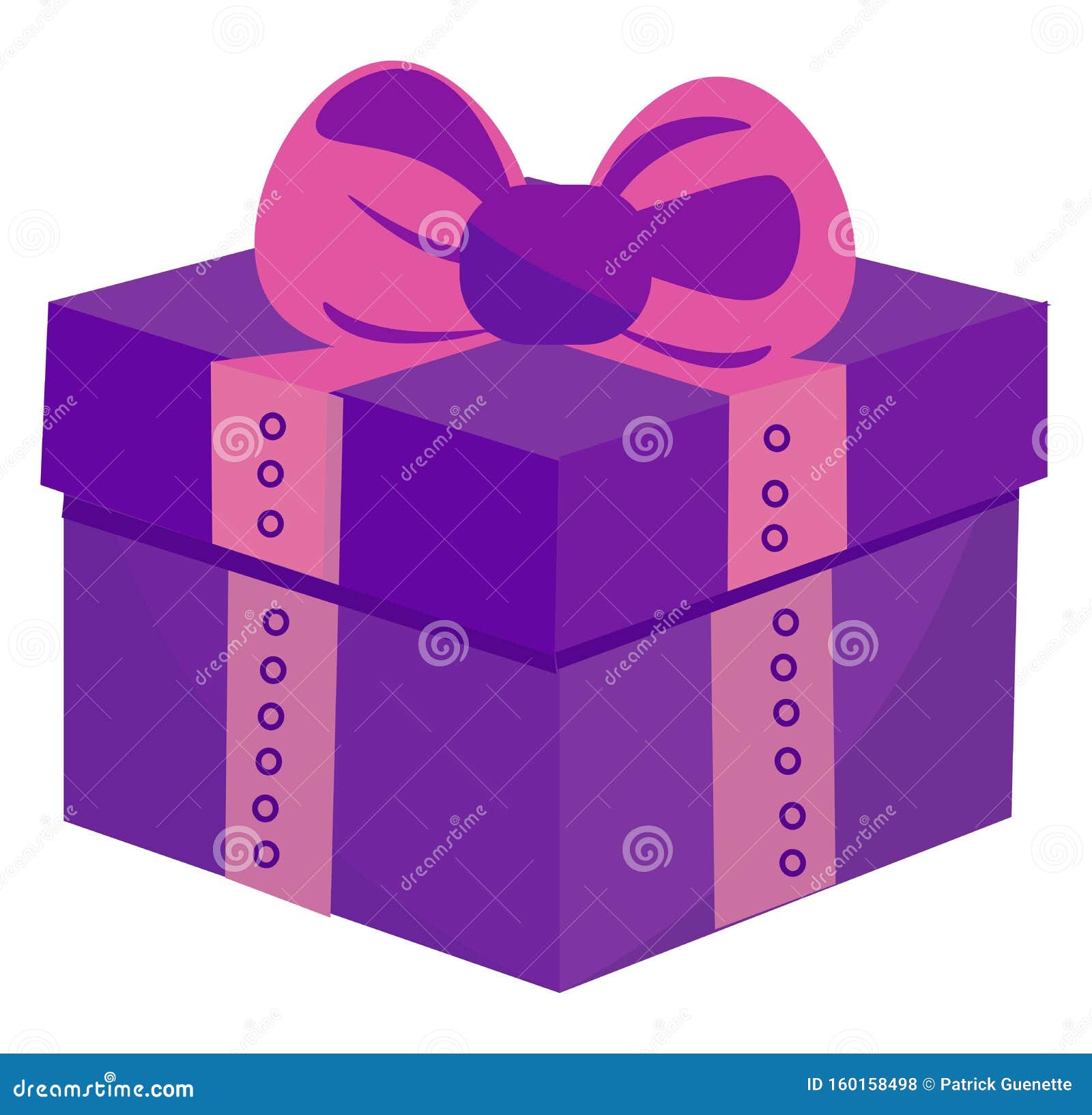 Drawing Of A Square Purplecolored Gift Box Vector Or