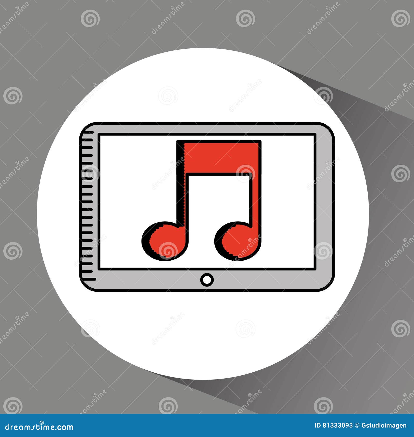 Drawing Tablet Music Cloud Design Stock Vector Illustration of