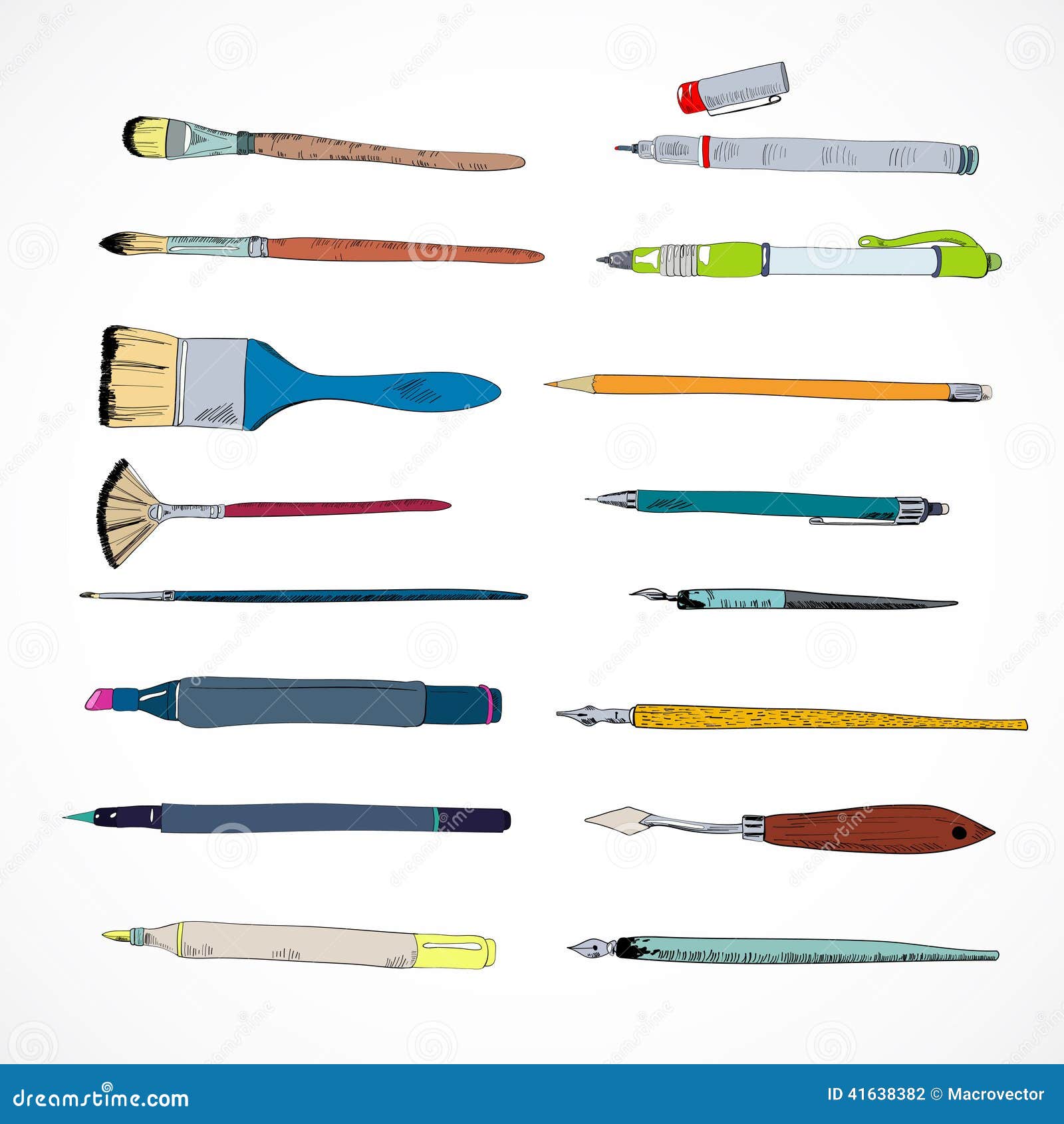 Drawing Tools Icons Sketch Stock Vector - Image: 41638382