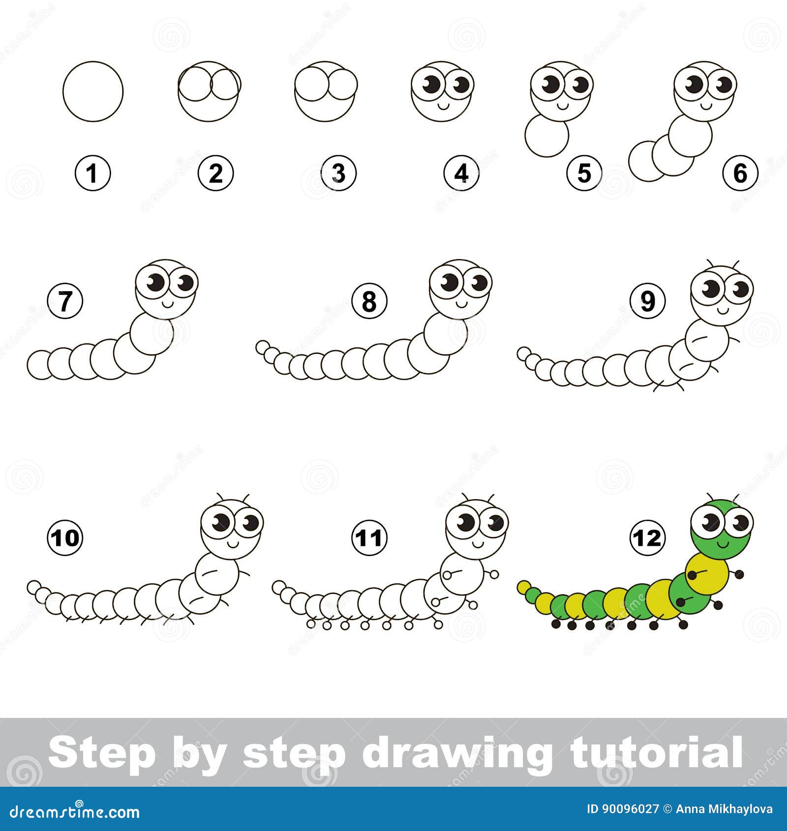 Drawing Tutorial. Centipede. Stock Vector - Illustration of skill