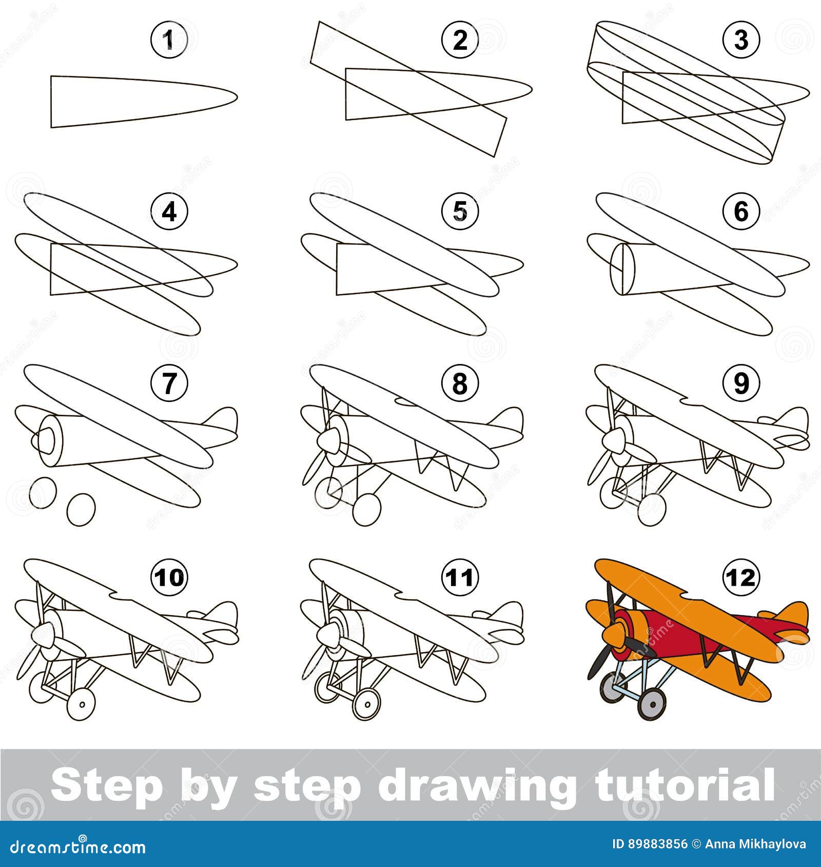 Vector hand draw doodle sketch biplane cartoon. | CanStock