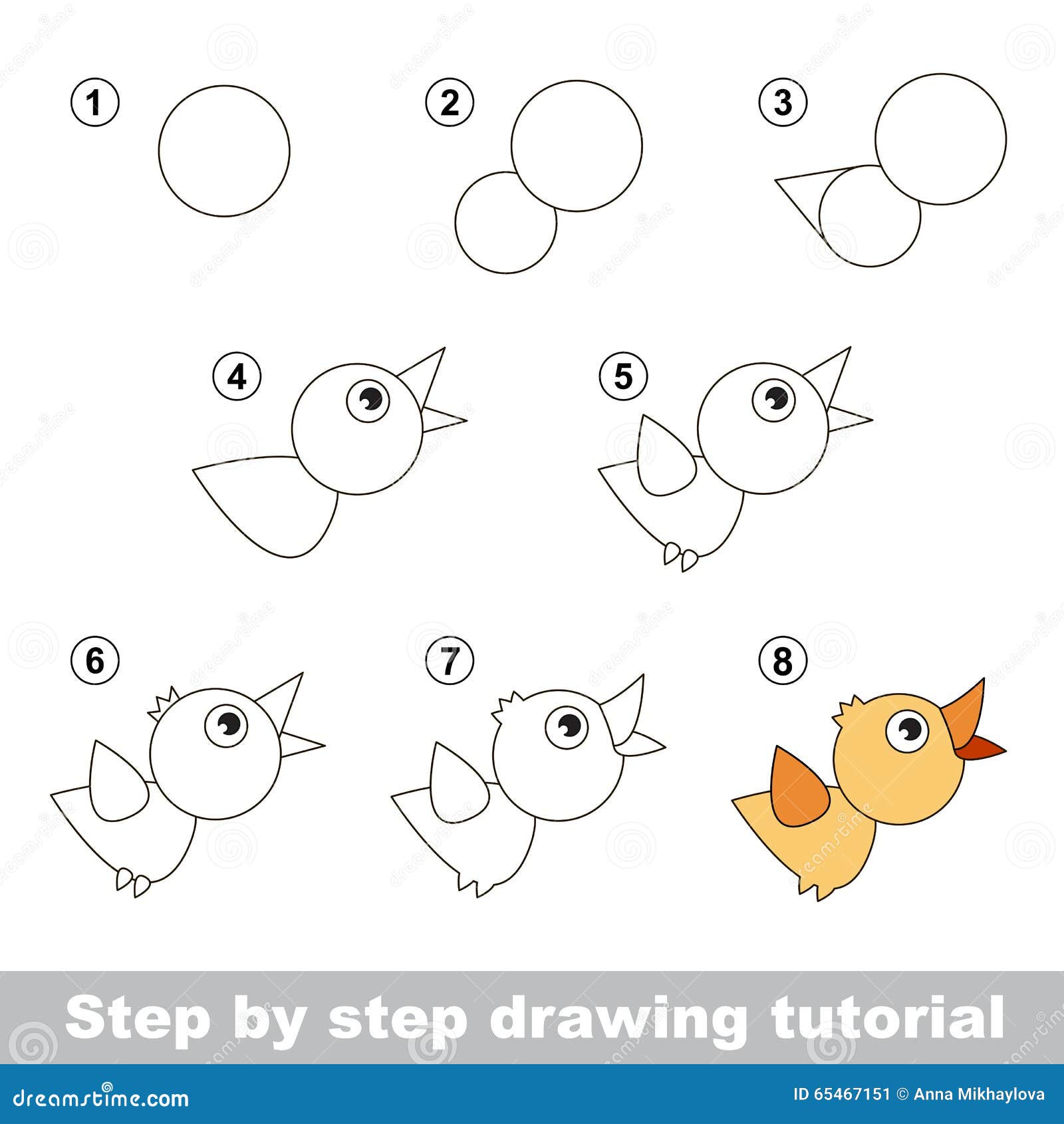 drawing tutorial. how to draw a bird