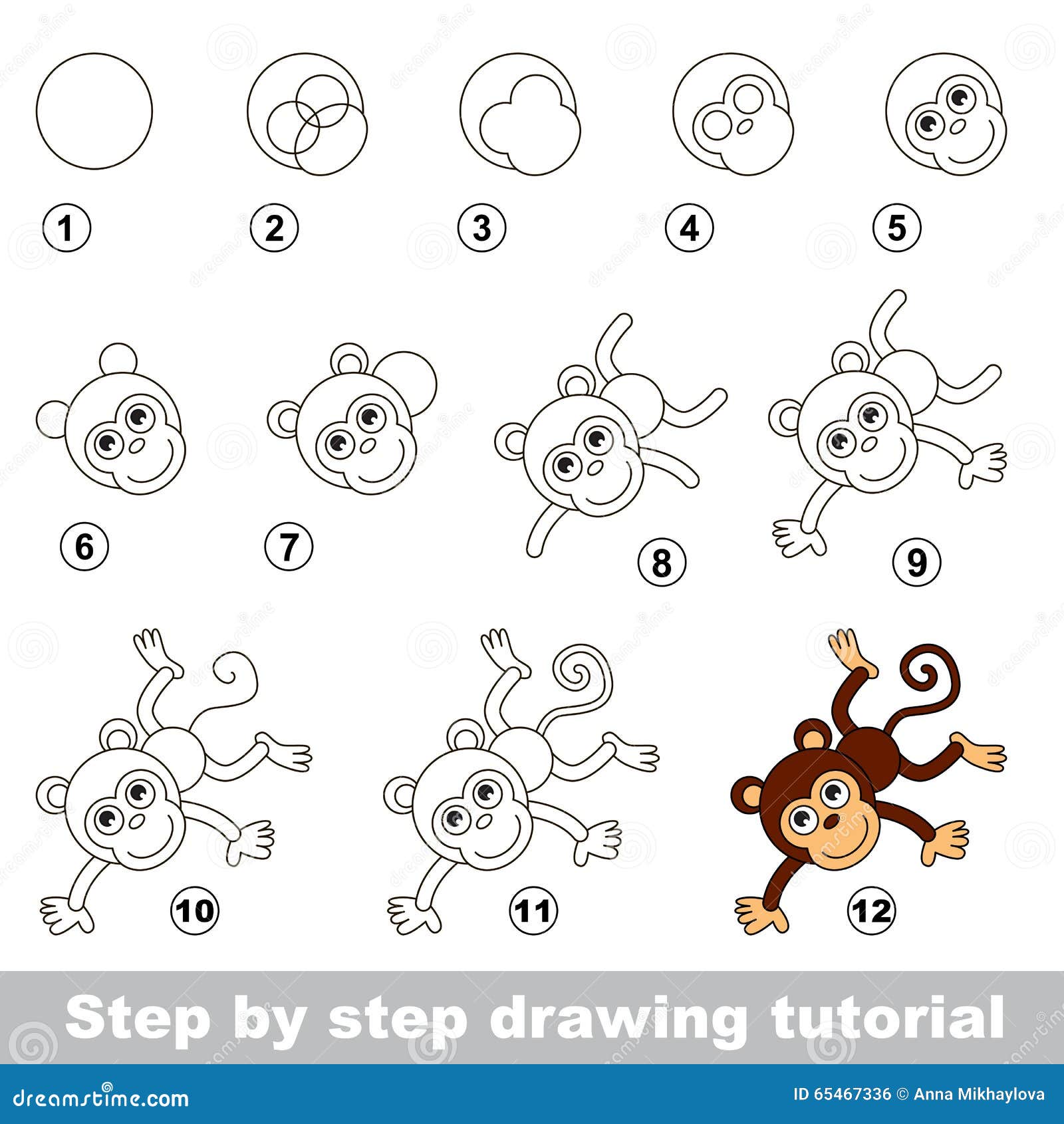 drawing tutorial. how to draw a funny monkey