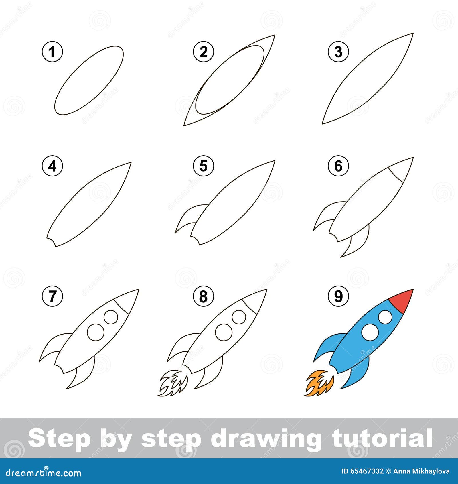 Rocket Drawing - How To Draw A Rocket Step By Step