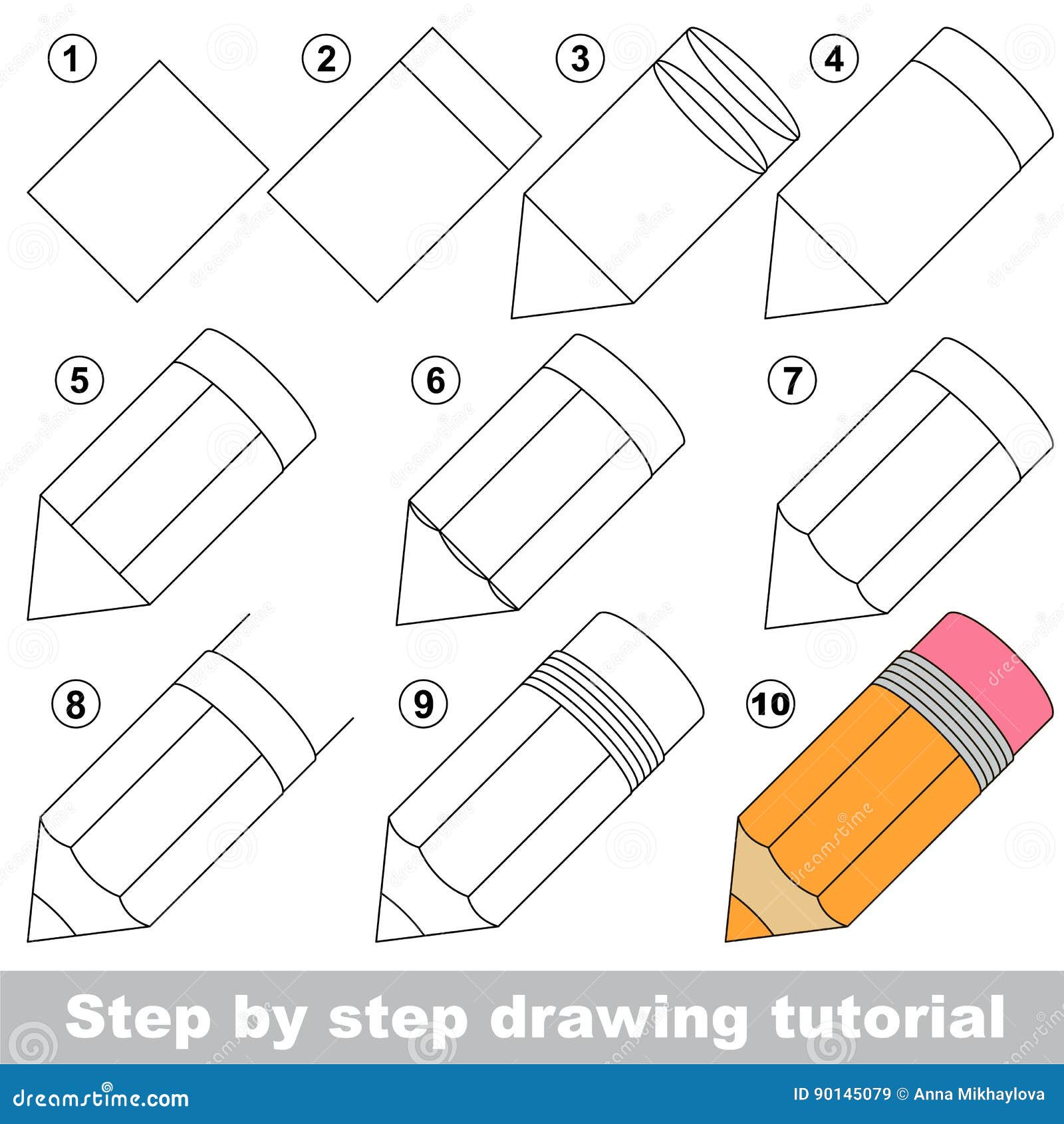 How to draw a Pencil for kids  Pencil Easy Draw Tutorial 