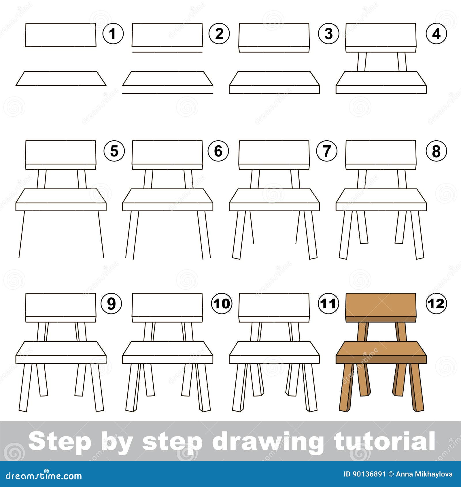 Bench Drawing Easy For Kids - How to draw a bench. - mekealarson
