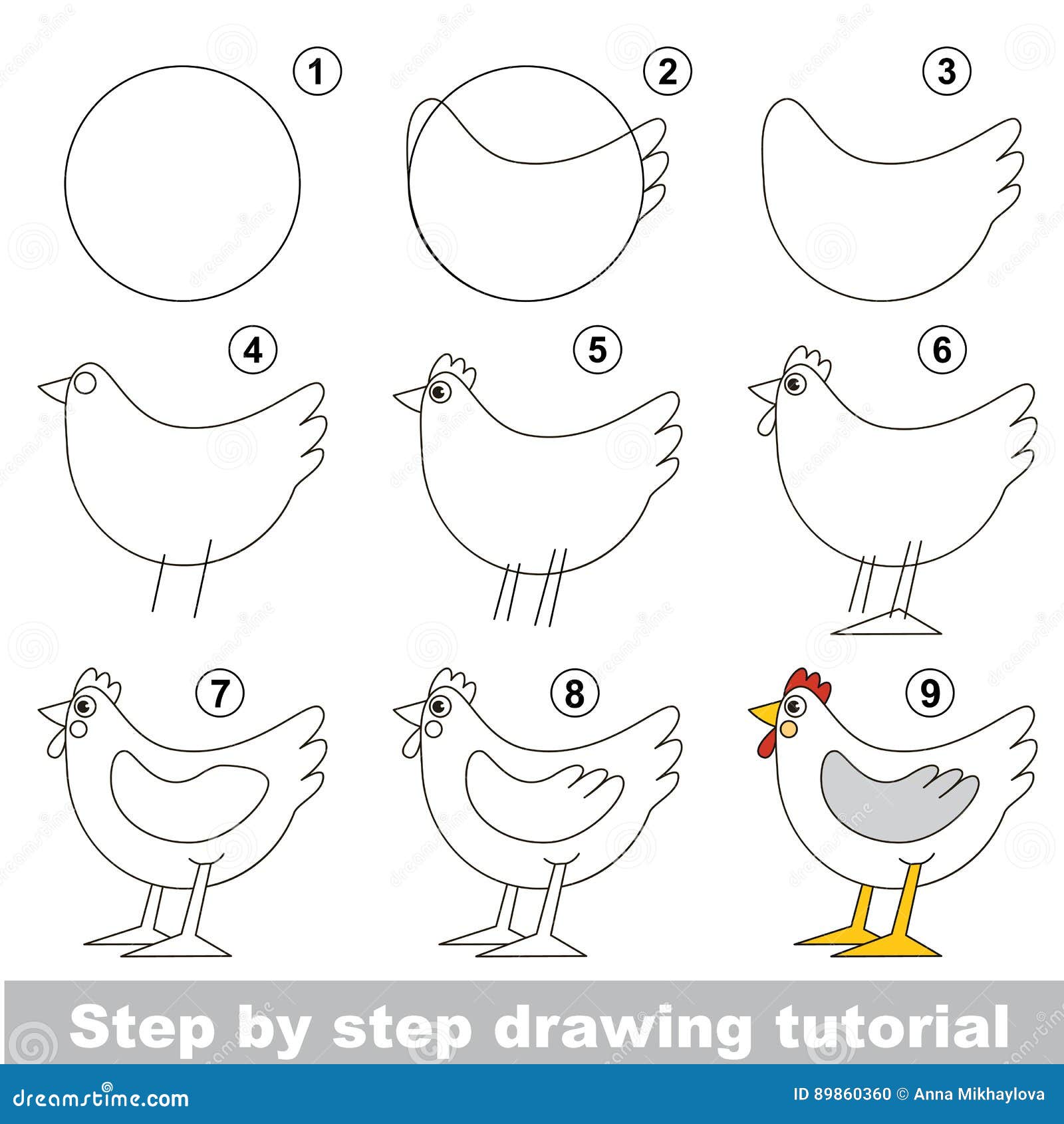 Chicken Drawing Step By Step - Carinewbi