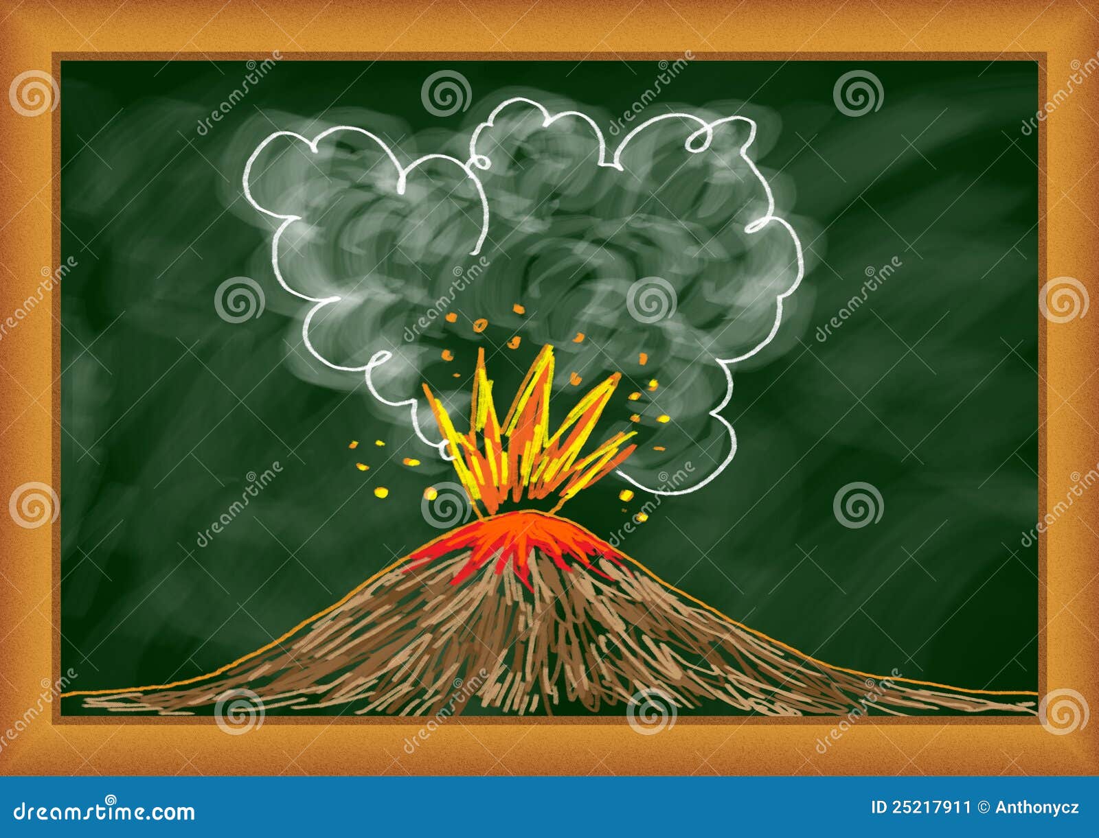 Drawing Of Volcano Stock Image - Image: 25217911