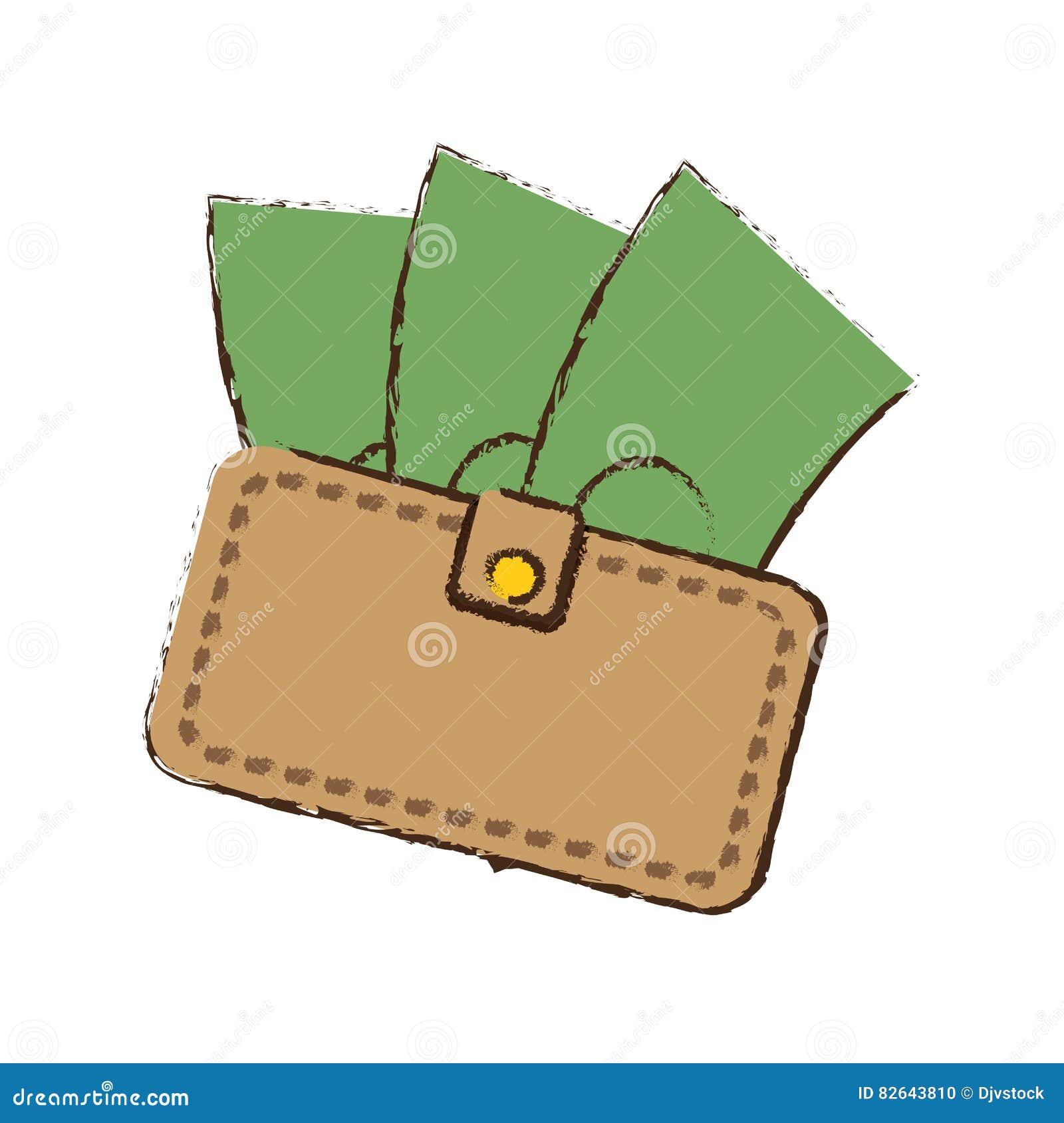 drawing wallet bill money cash dollar stock illustration drawing for cash