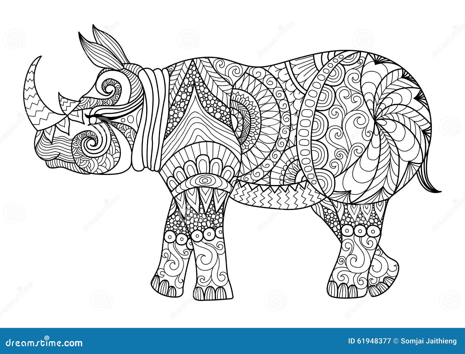 Drawing Zentangle Rhino For Coloring Page Shirt Design Effect Drawing Zentangle Rhino For Coloring Page Shirt Design Effect Logo Tattoo And Decoration Illustration Megapixl