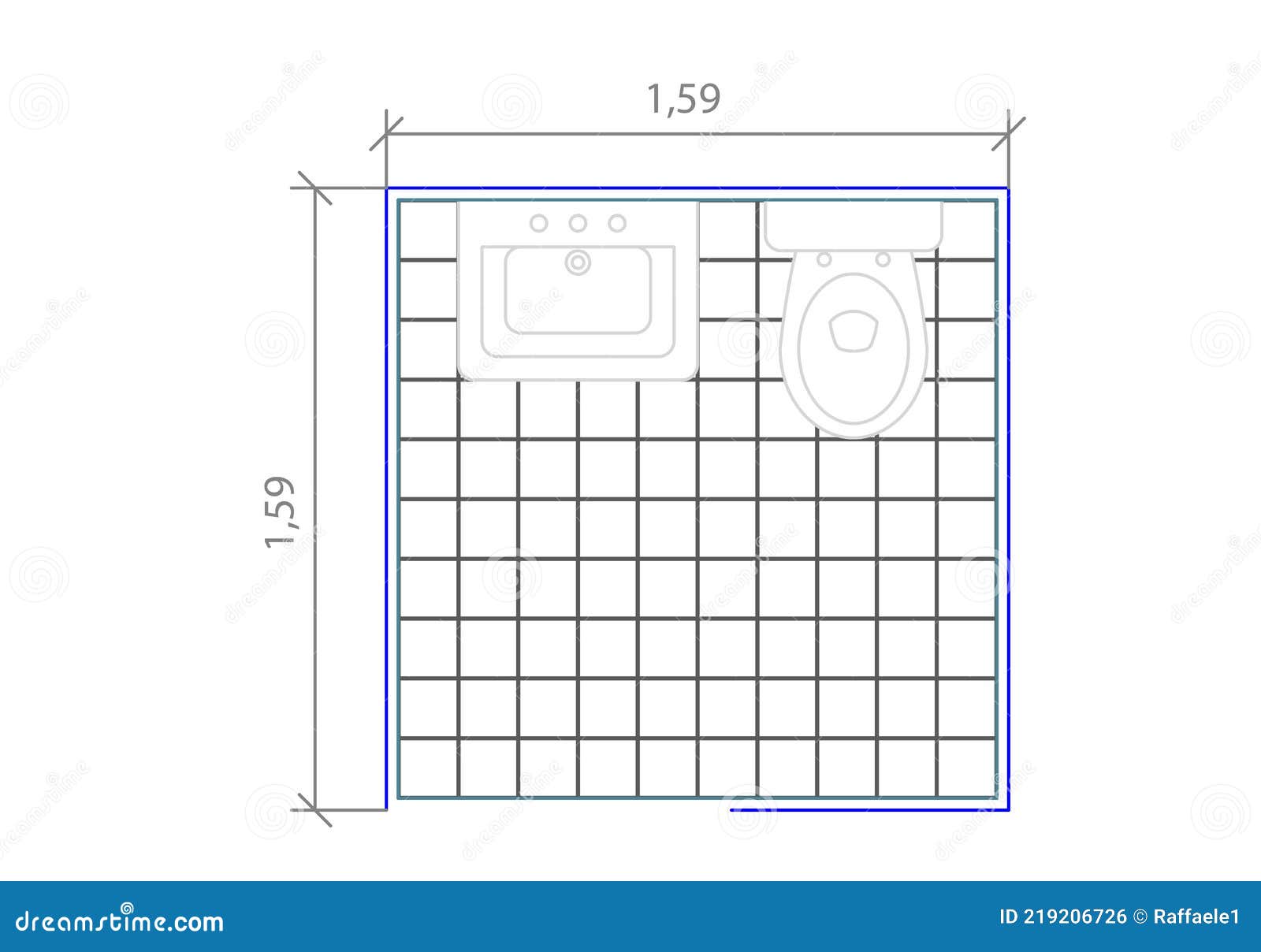 drawings of autocad blocks representing bathrooms