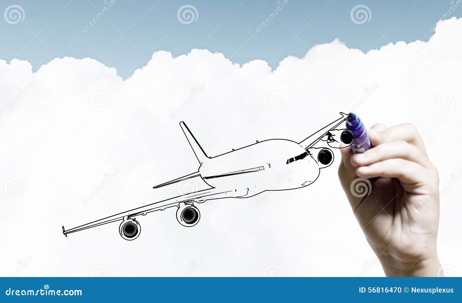 Drawn airplane stock photo. Image of modern, airplane - 56816470