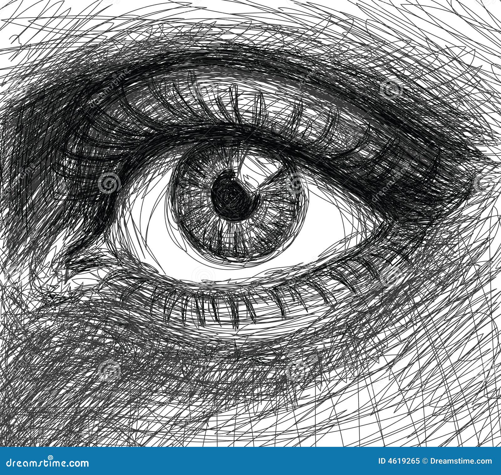 Drawn Eye stock illustration. Illustration of eyelid, lines 4619265