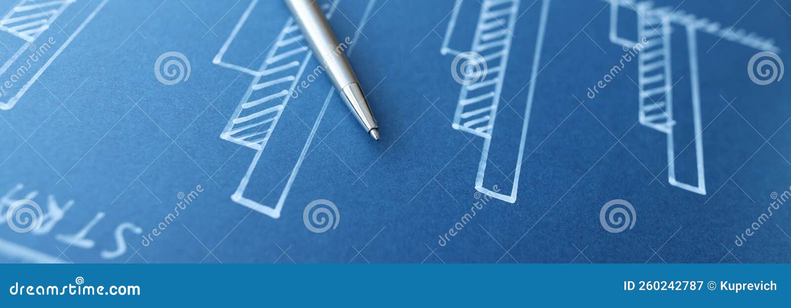 drawn graph of financial business growth and metrics analytics