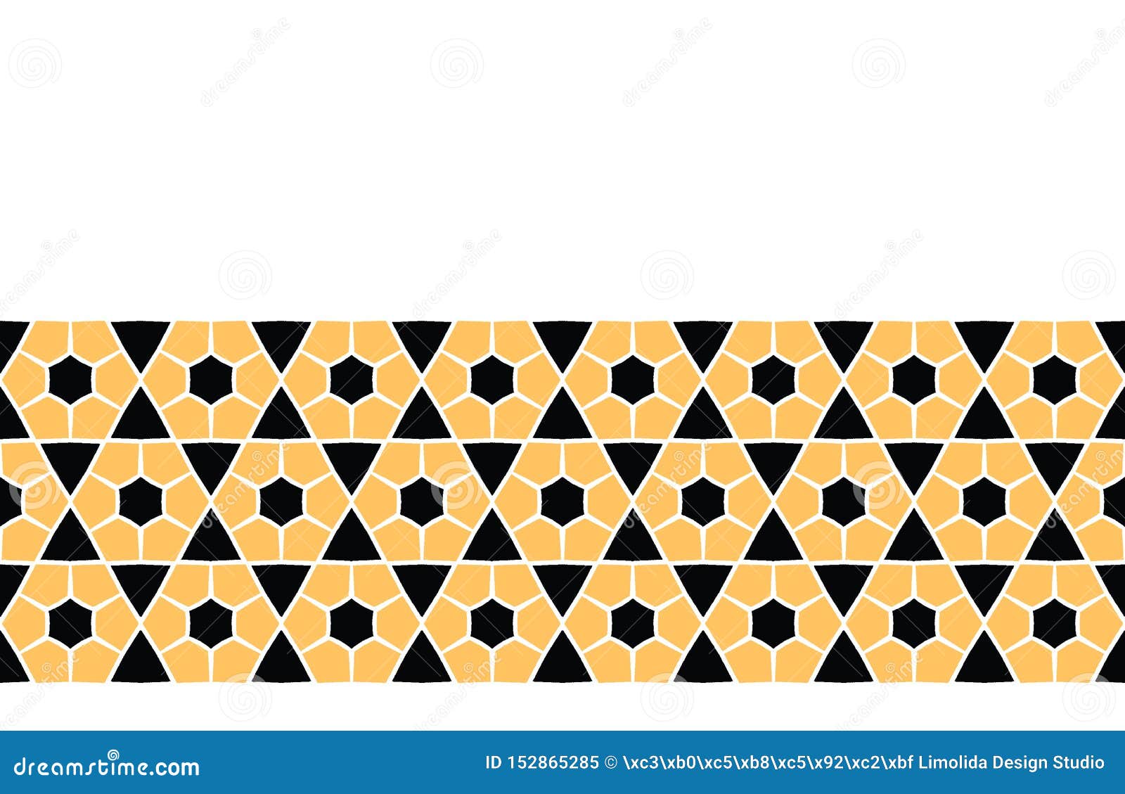 Download Bold Hand Drawn Hexagon Quilt Geo. Vector Border Pattern ...