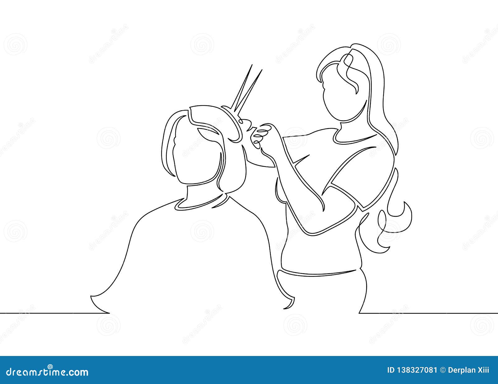 Drawn Line Art Doodle Hairdresser Stock Vector - Illustration of business,  client: 138327081