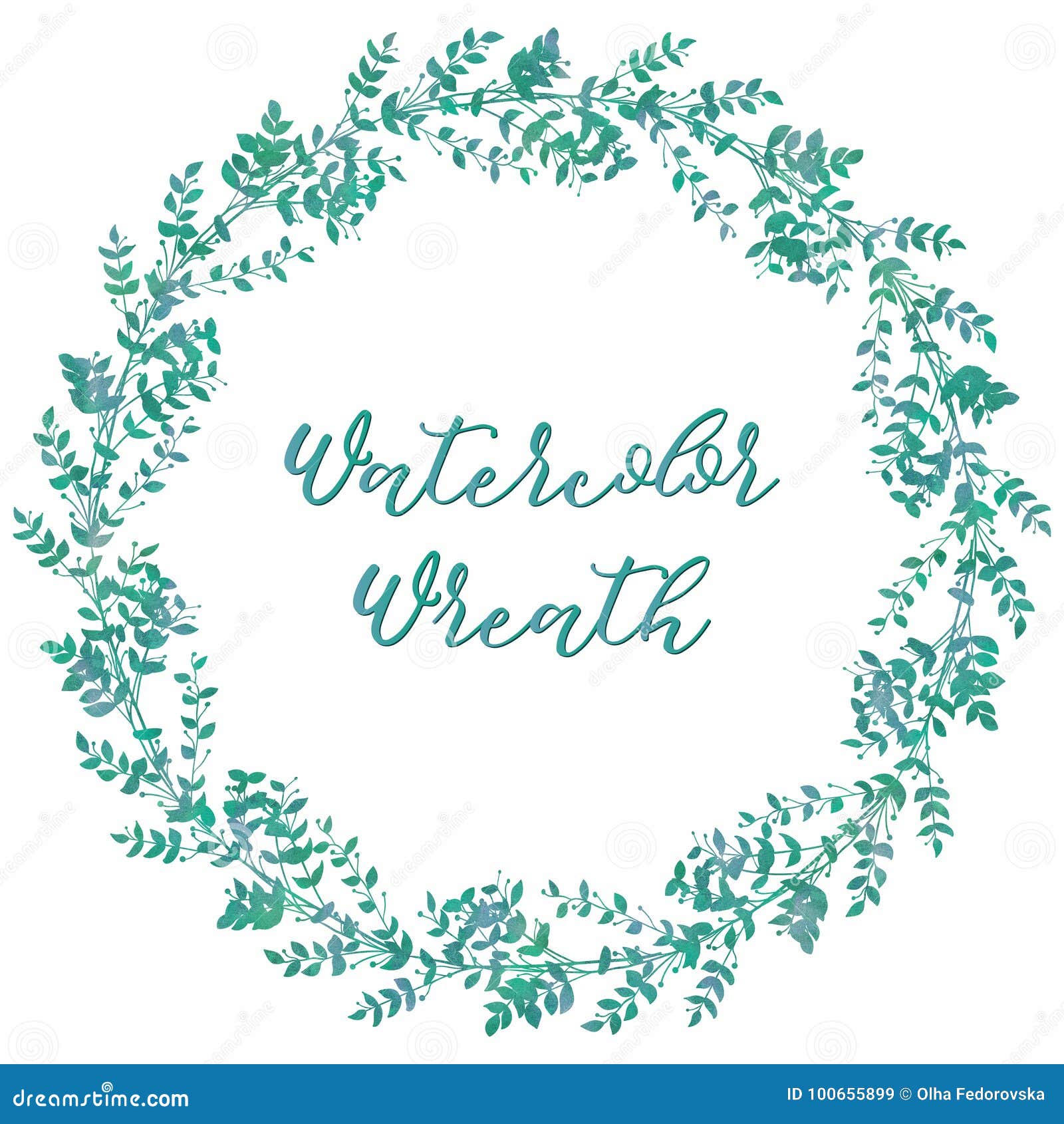 Download Drawn Watercolor Greenery Wreath Vector Illustration Stock Vector - Illustration of greenery ...