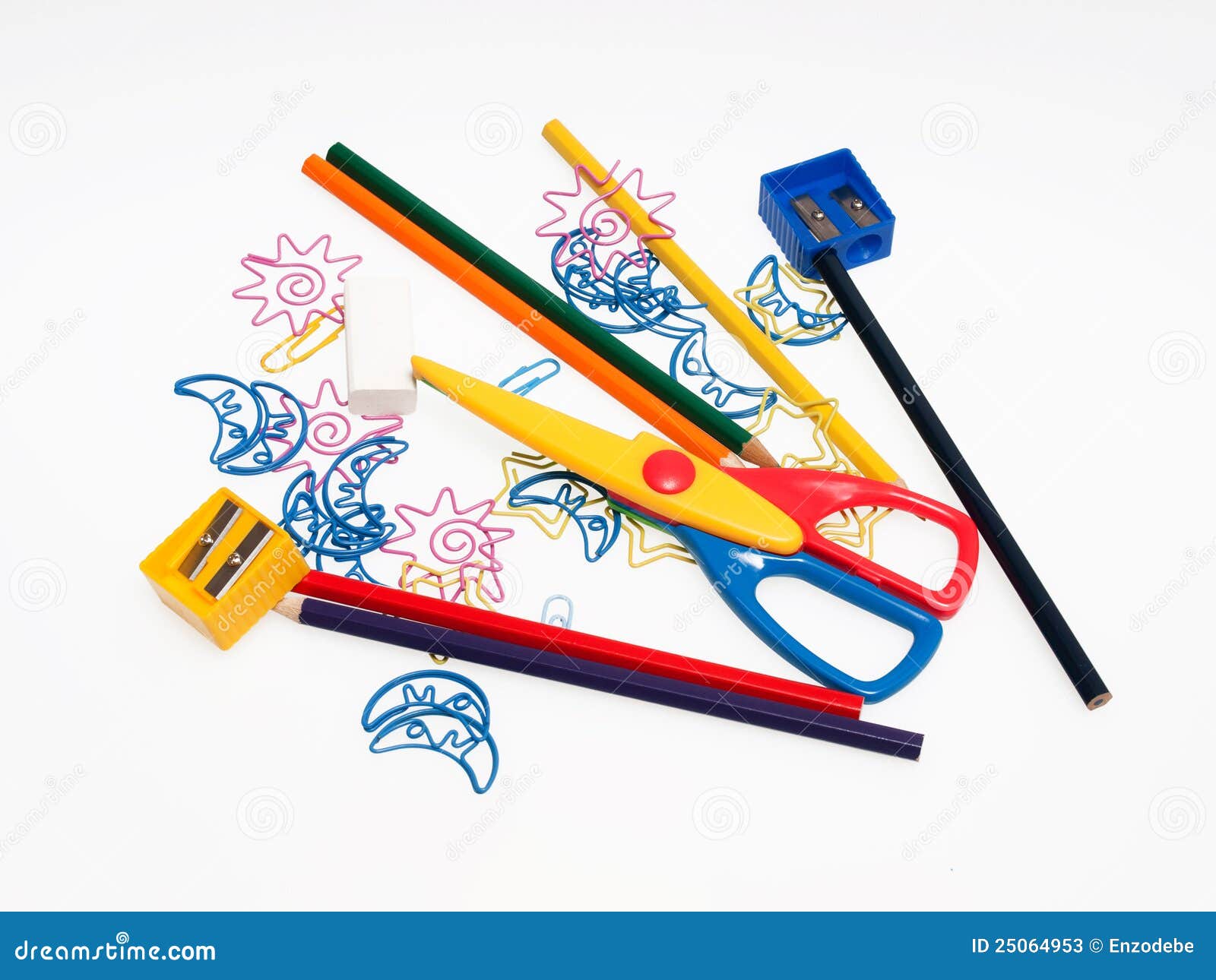 Drawning tools stock image. Image of scissors, clip, colorize 25064953