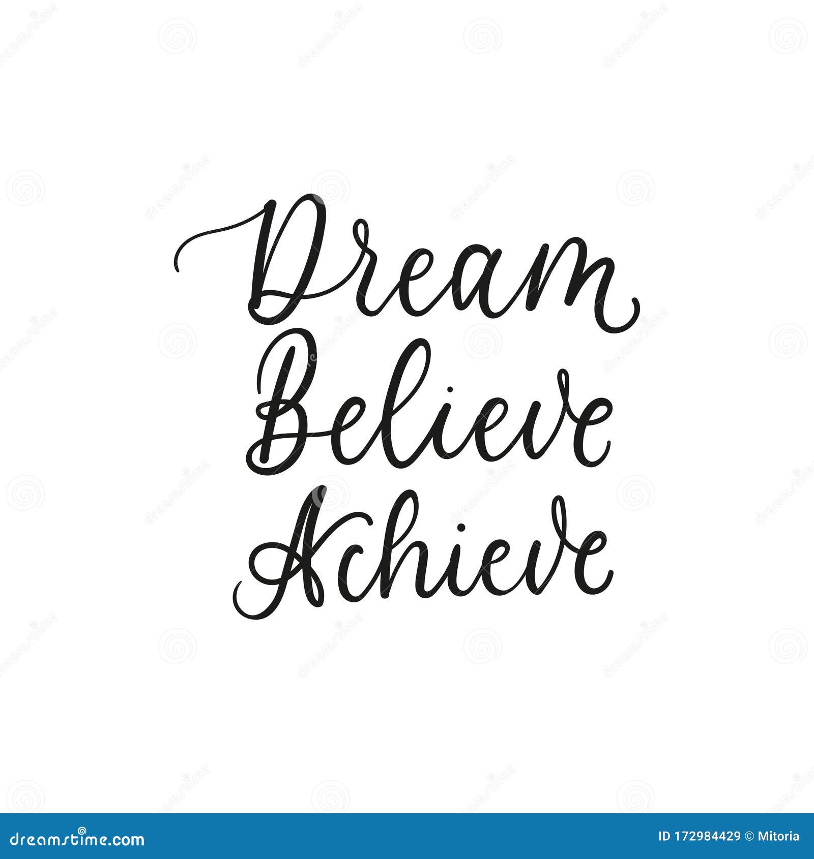 Download Dream Believe Achieve Inspirational Lettering Stock Vector ...