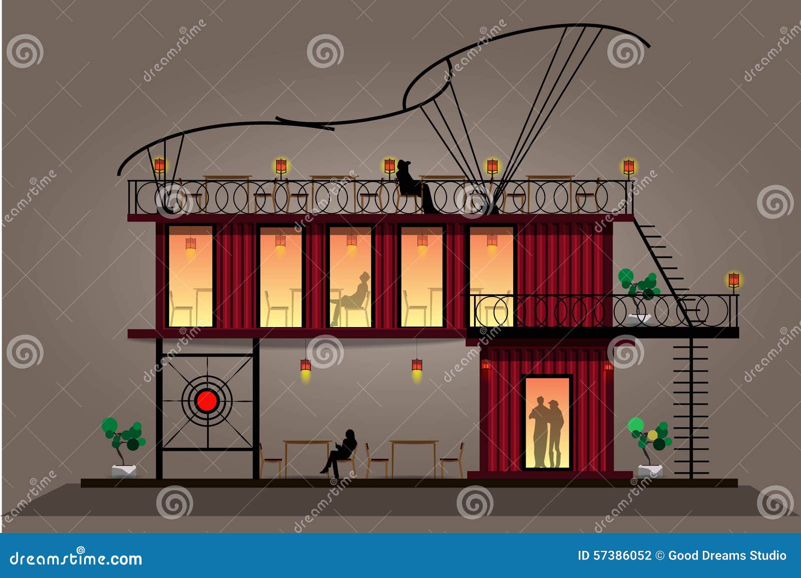 dream cafe house restaurant container concept design 57386052