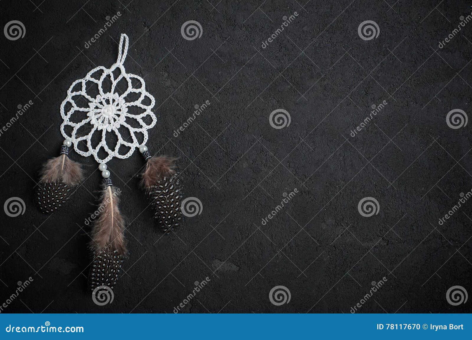 Dream Catcher on a Black Background Stock Photo Image of ethnicity