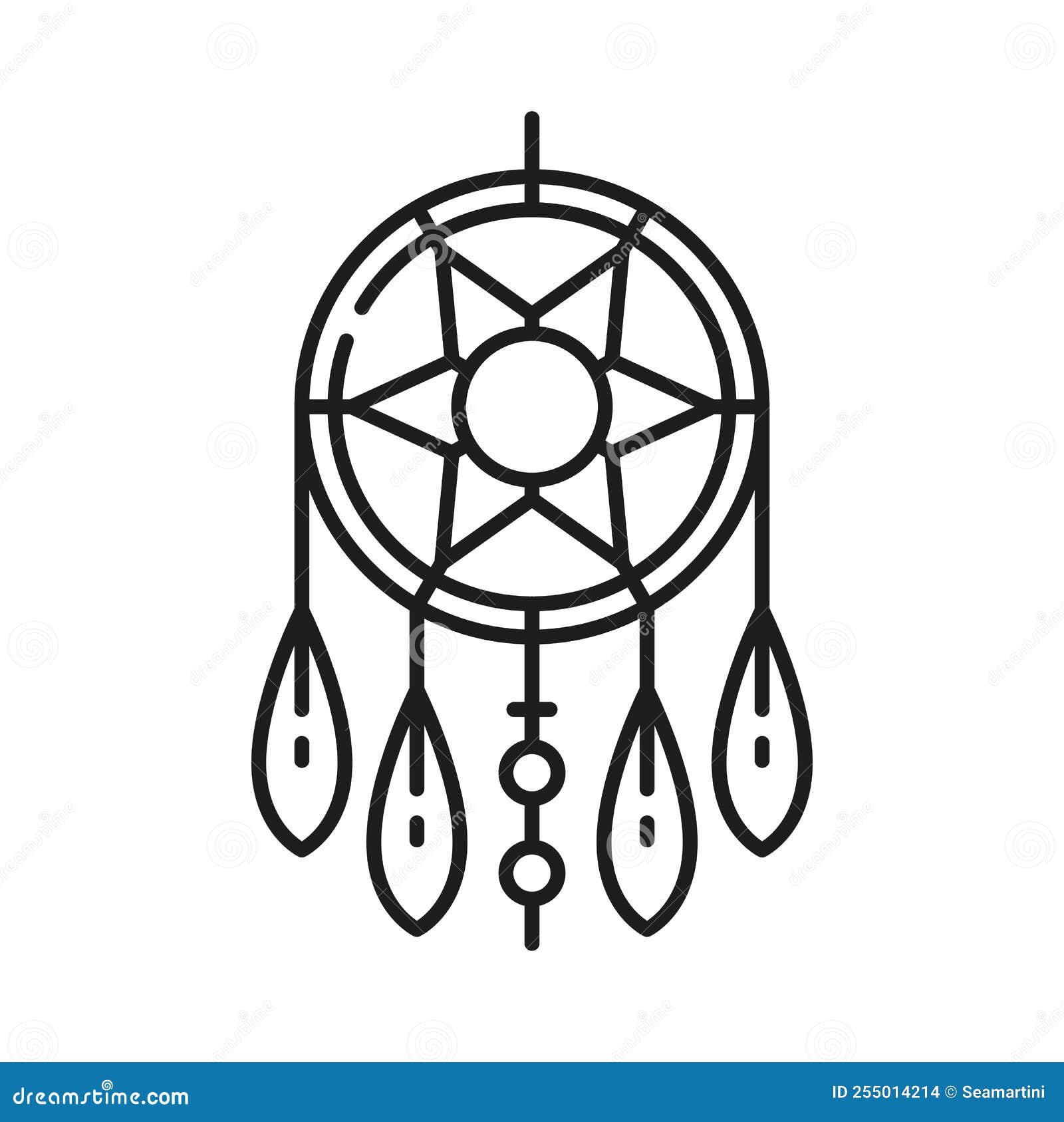 Dream Catcher Decorated Tribal Style Outline Icon Stock Vector Illustration of mandala