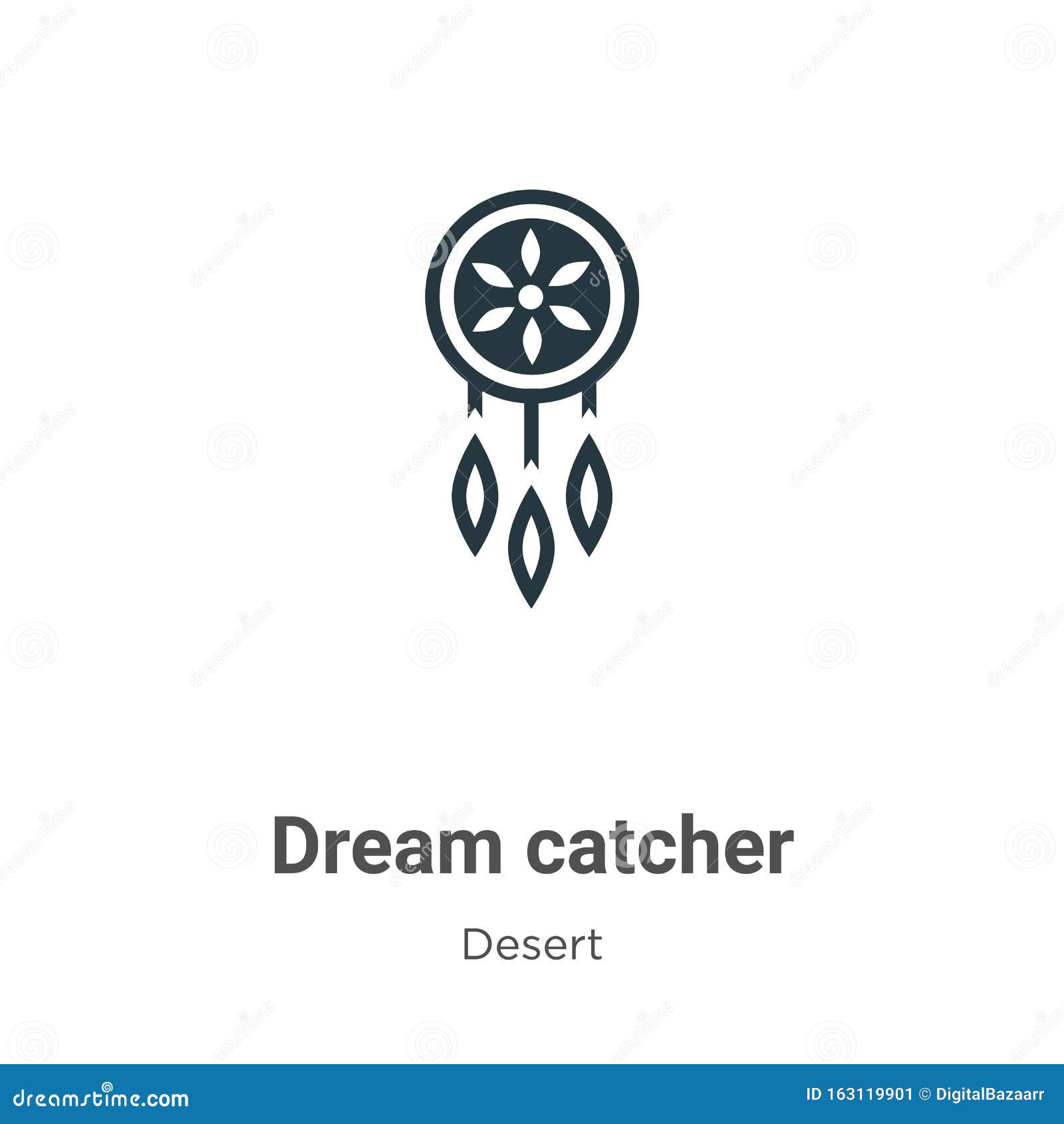 Dream Catcher Vector Icon on White Background. Flat Vector Dream