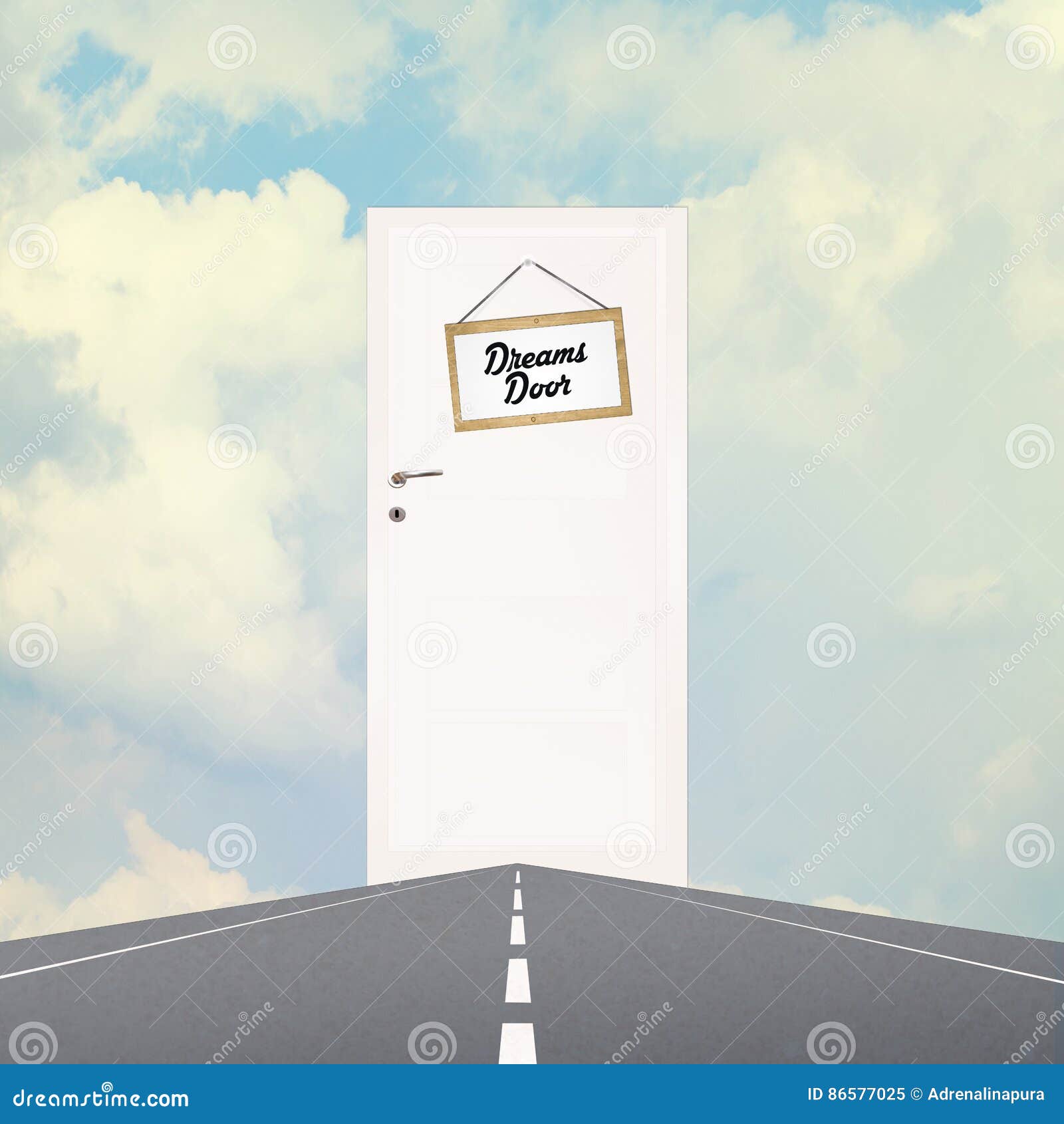 Dream door stock illustration. Illustration of open, cute 86577025