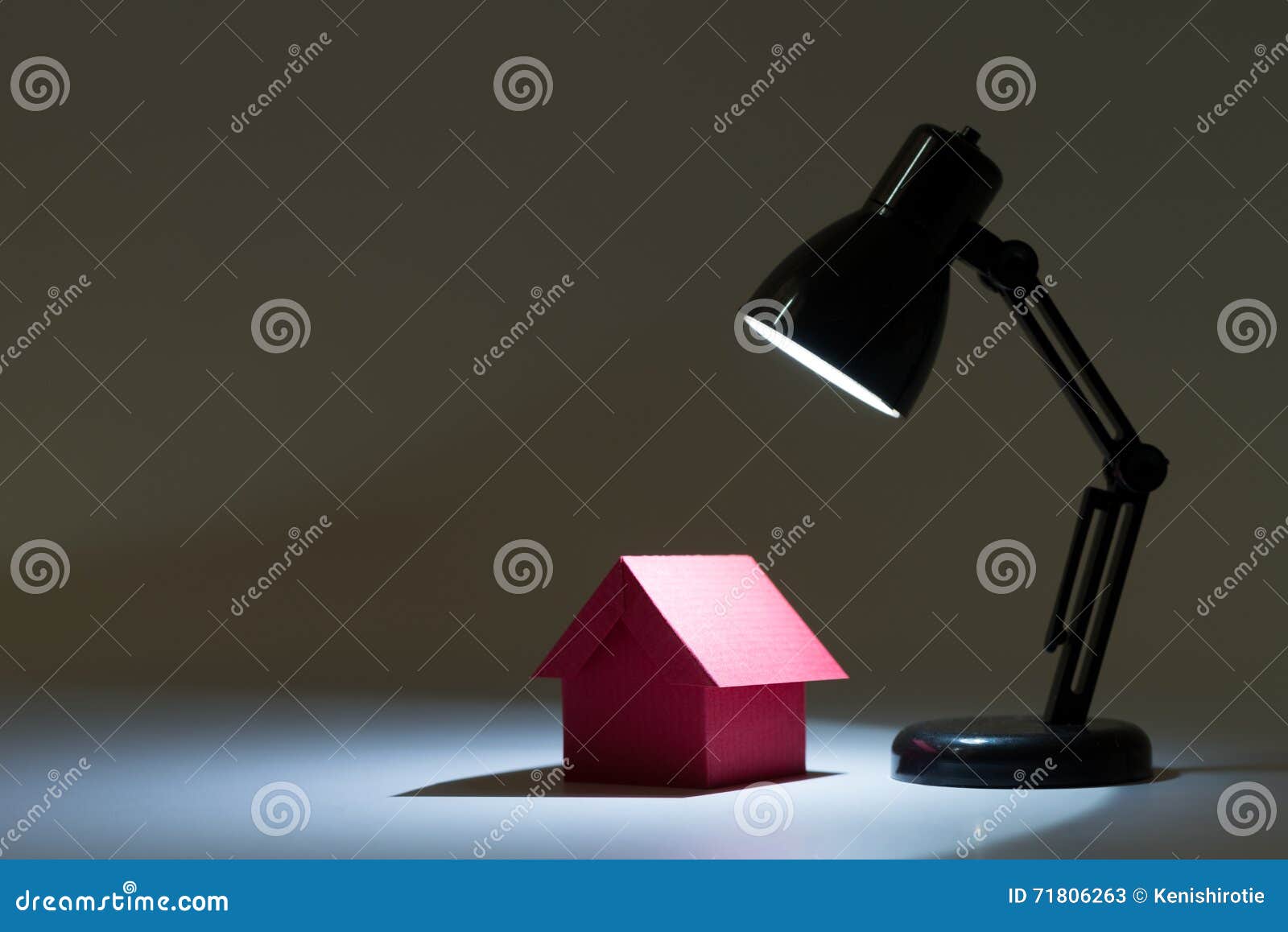 Dream house in spotlight stock image. Image of construction 71806263