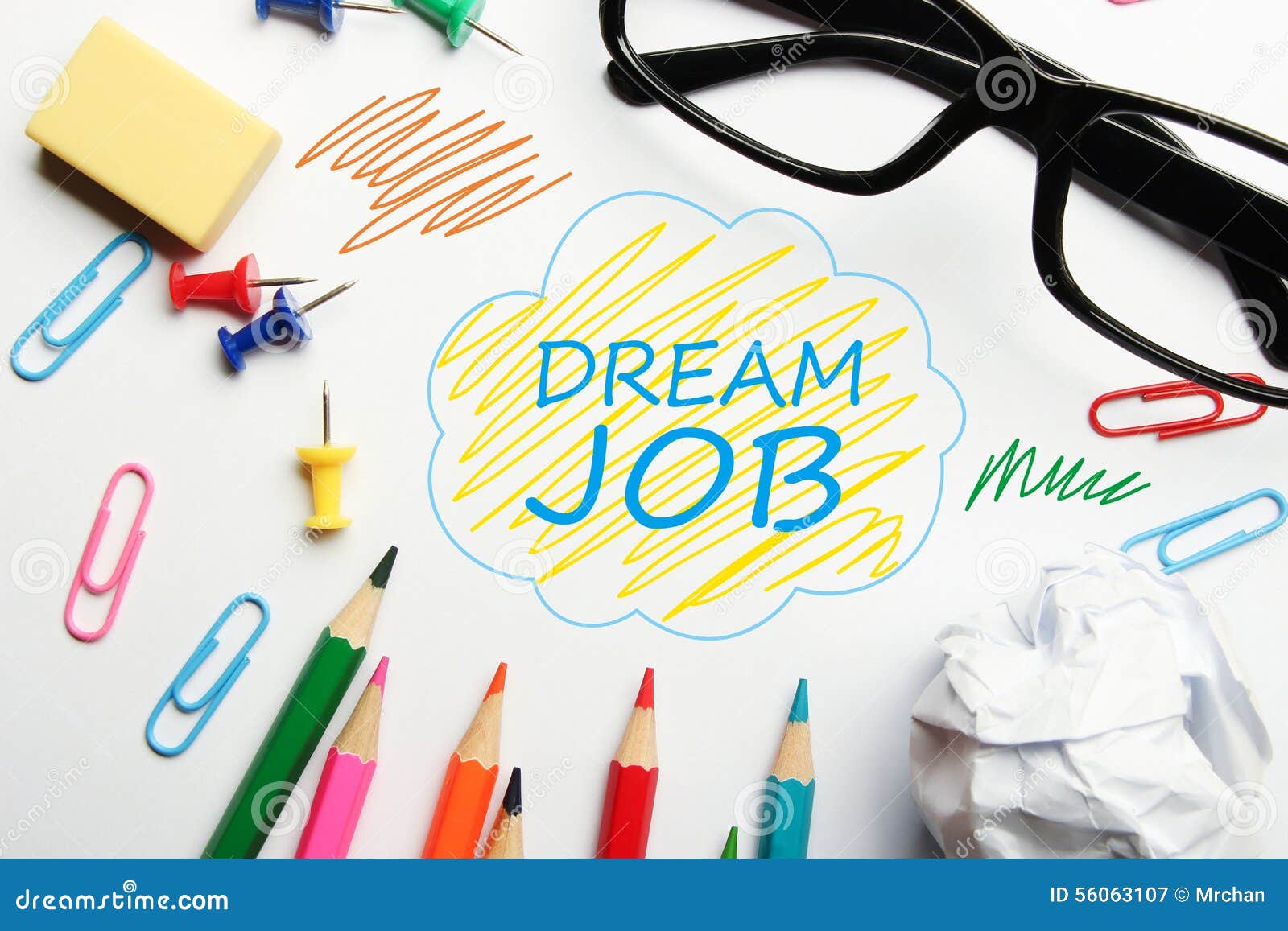 Dream Job Background Concept Word Cloud Stock Photo 45430275