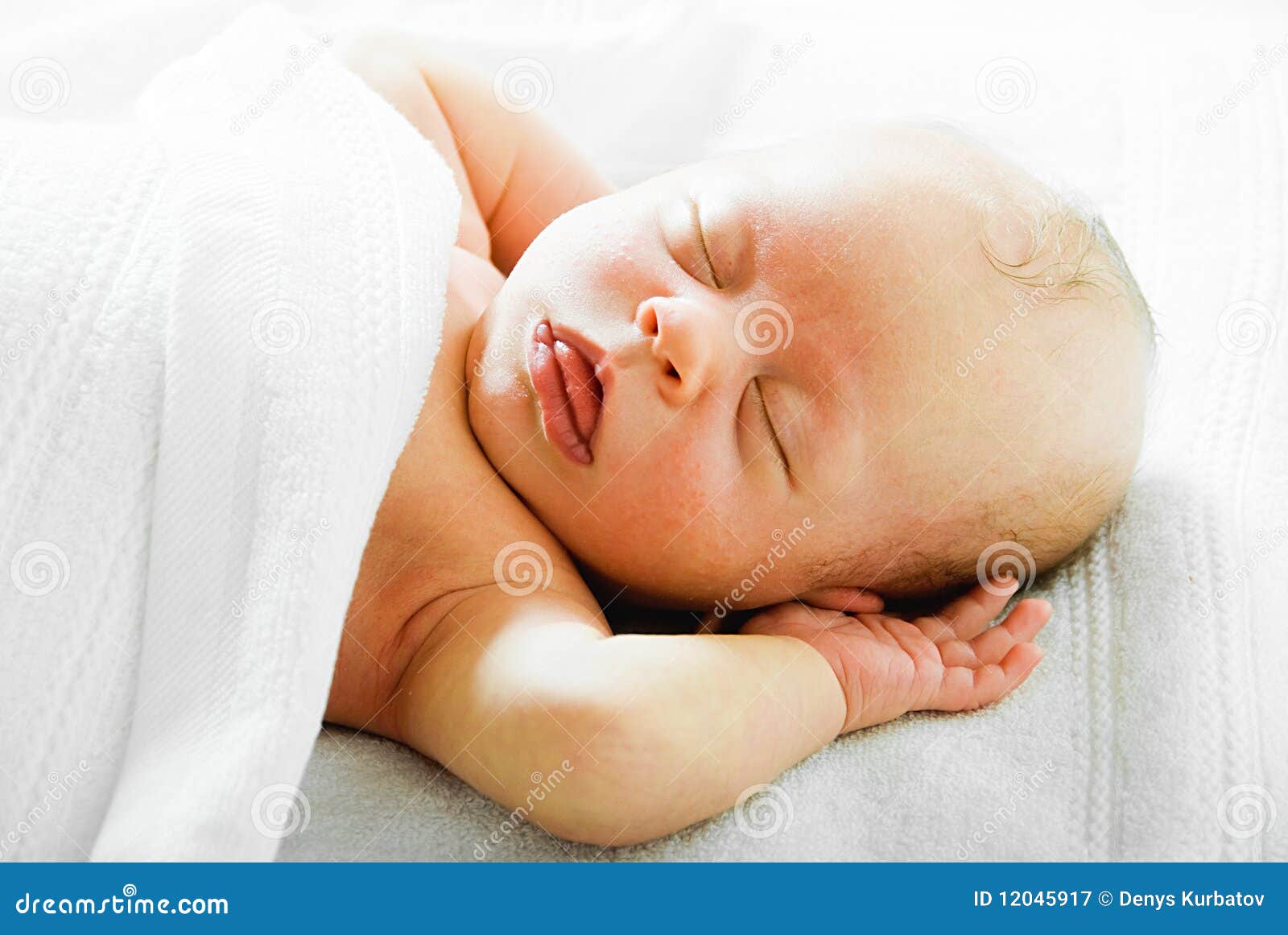 Dream of newborn stock image. Image of face, body, hand 12045917