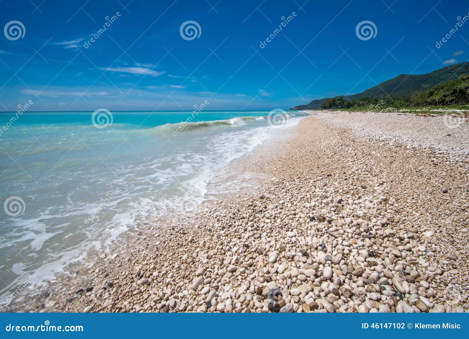 dream rocky beach near paraiso, barahona peninsula in dominican republic