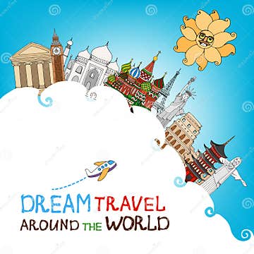 Dream Travel Around the World Stock Vector - Illustration of ...