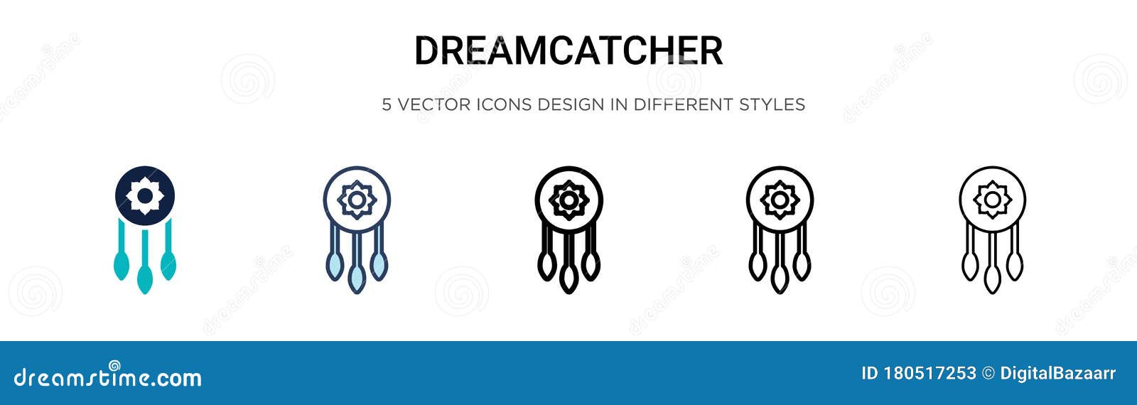 Dream catcher outline vector icon. Thin line black dream catcher