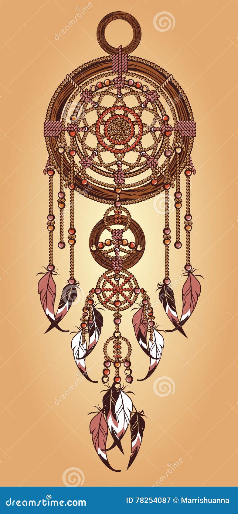 Dreamcatcher Rope stock illustration. Illustration of american 78254087