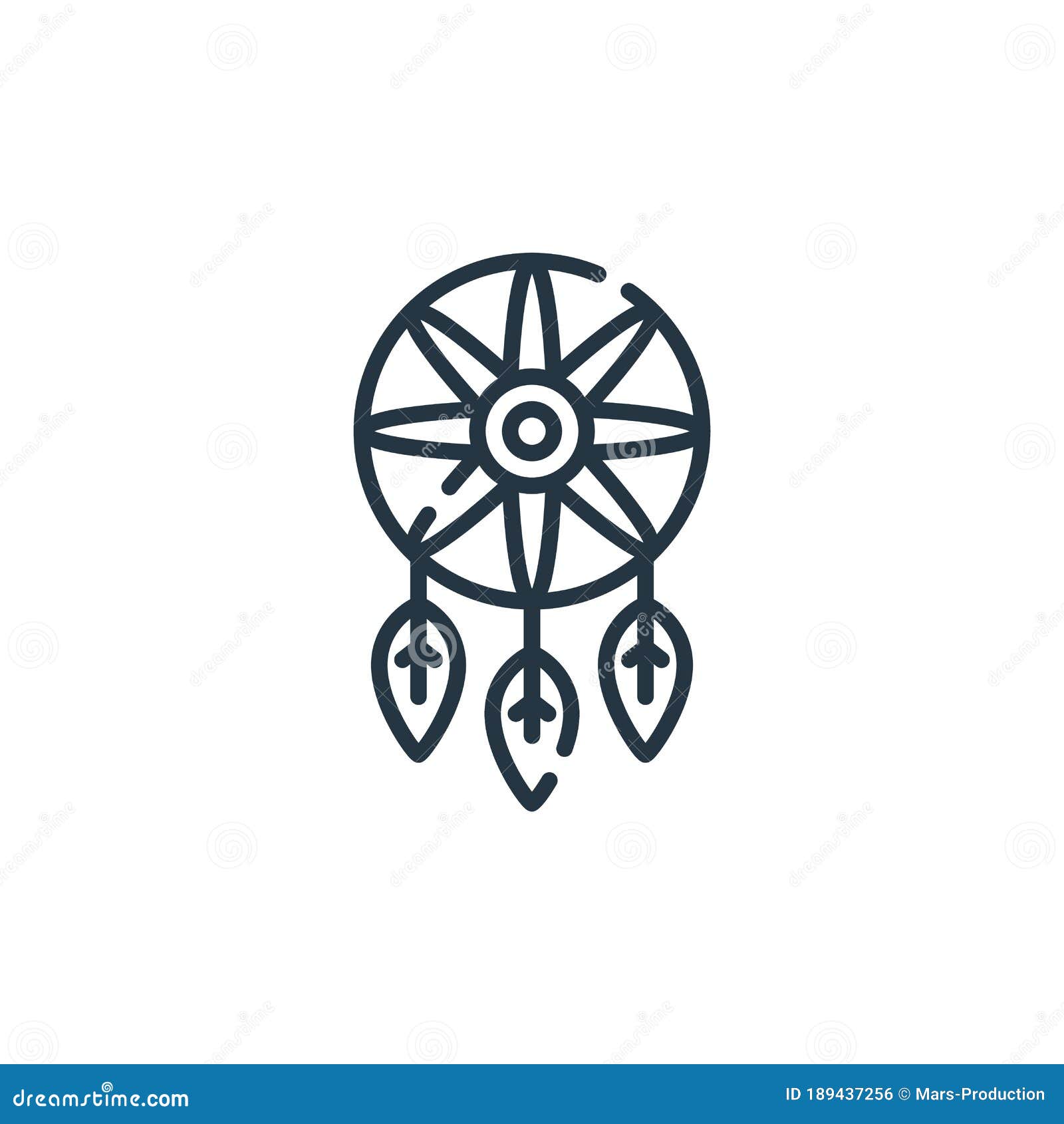 Dream catcher outline vector icon. Thin line black dream catcher