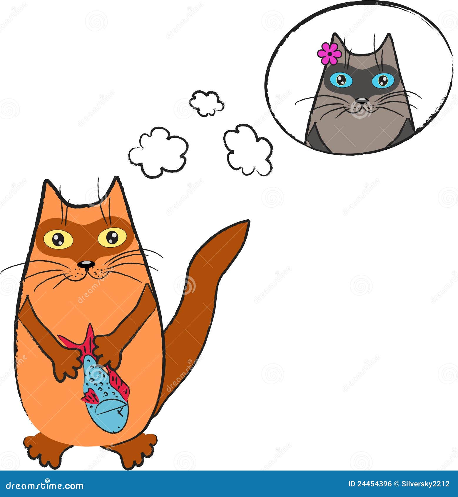Dreaming cat stock vector. Illustration of dreaming, cats 24454396