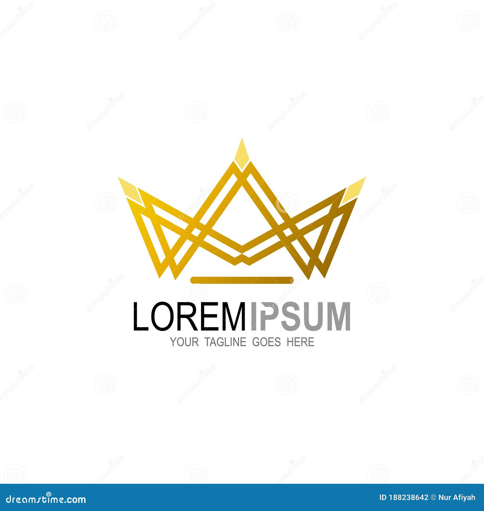 Jewelry Icon, Crown Logo with Line Design Template Stock Vector