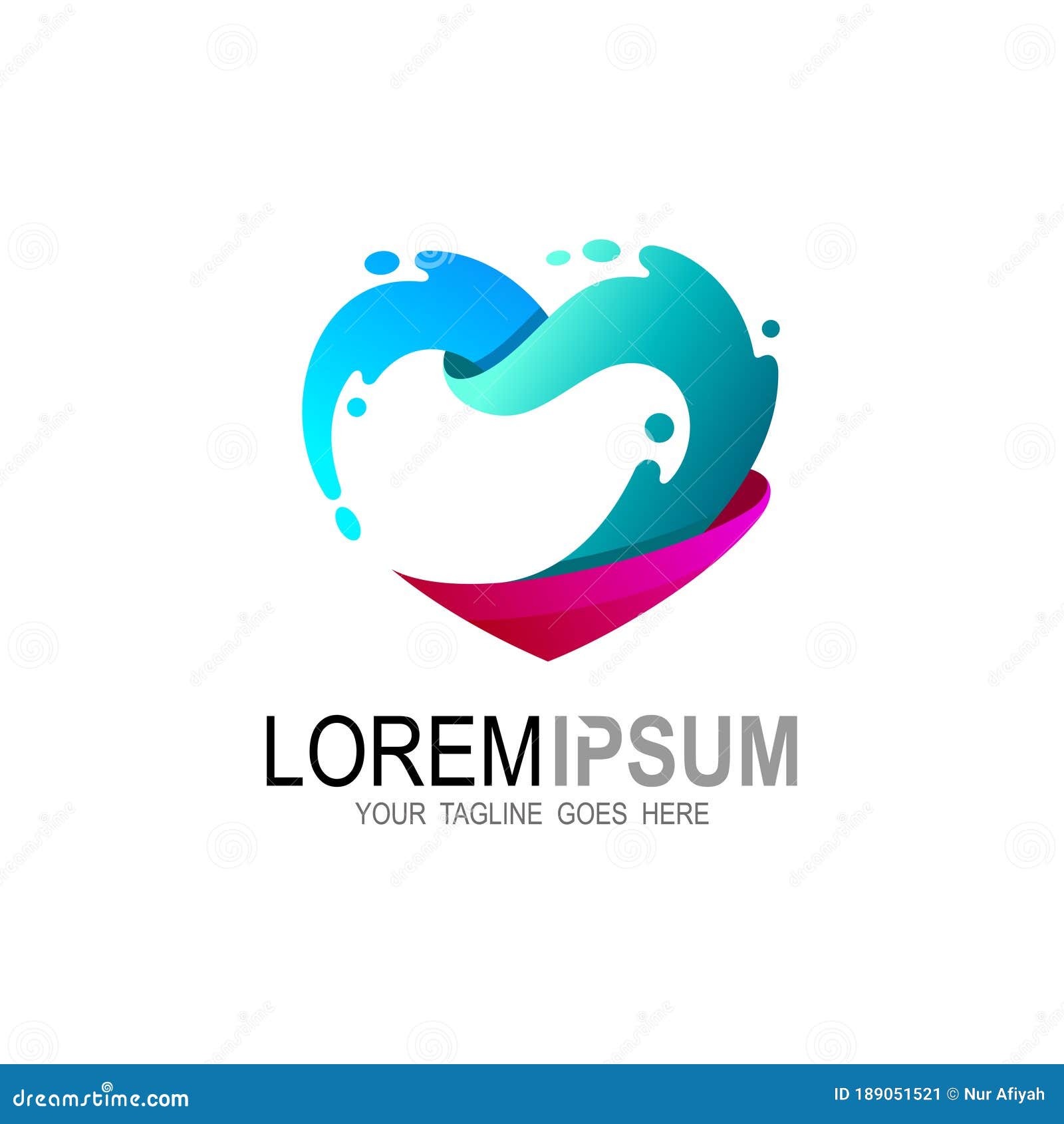 Heart From Water Splash With Bubbles On Blue Water Background Royalty