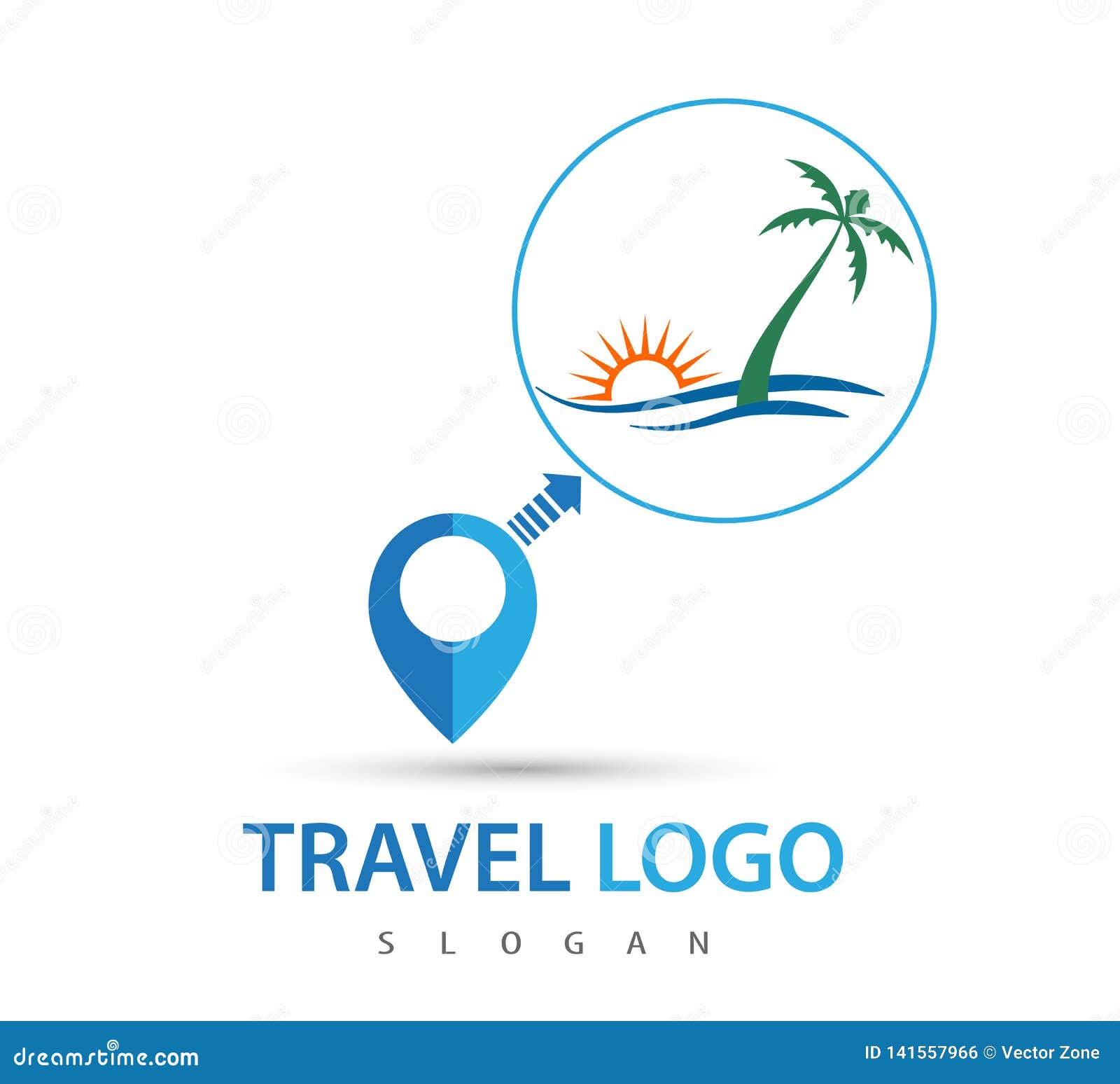 Travel Logo, Beach Vector Illustration - Vector Template Stock Vector ...