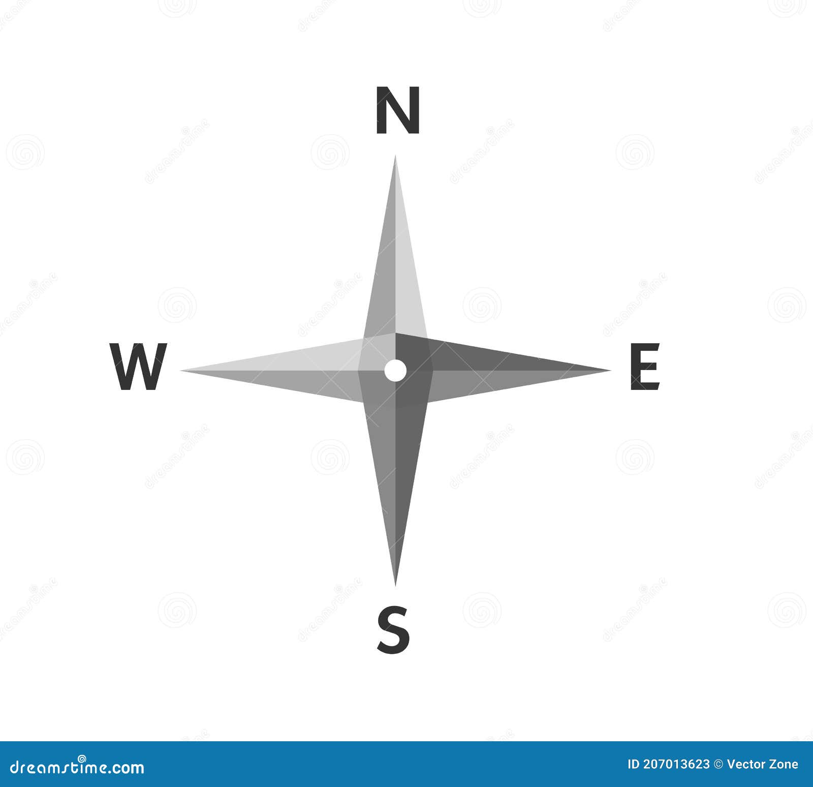 compass main directions  icon black white background